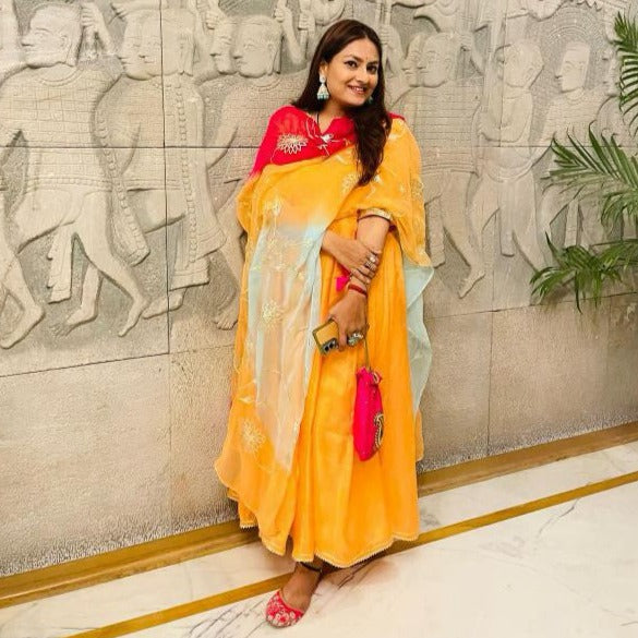 Peach Gotta Salwar Suit