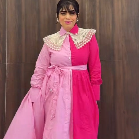 Bunaai Two-Tone Pink Cotton Dress