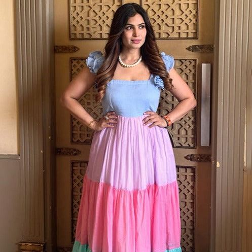 Bunaai DUSTY JADE PINK COTTON DRESS