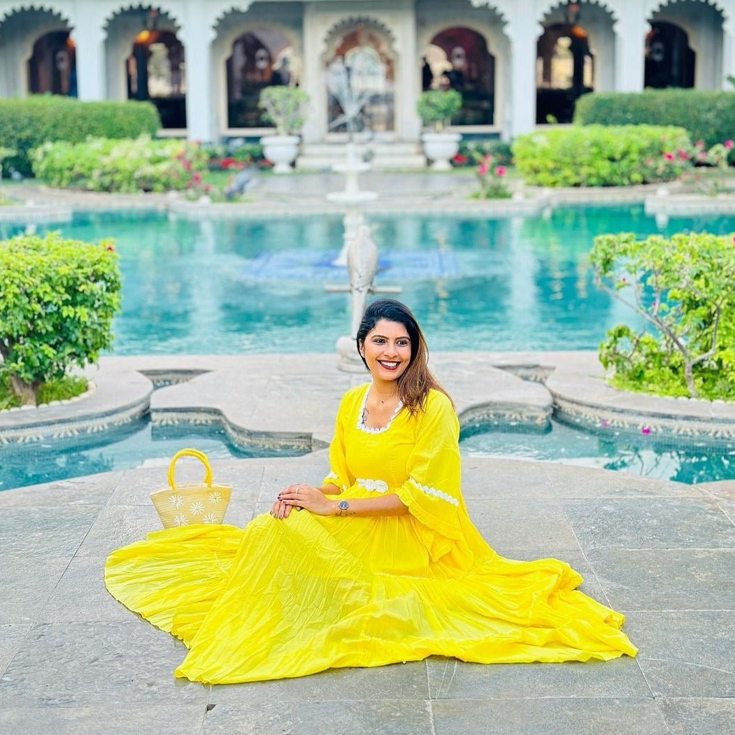 Bunaai Elfin Yellow Comfy Cotton Dress