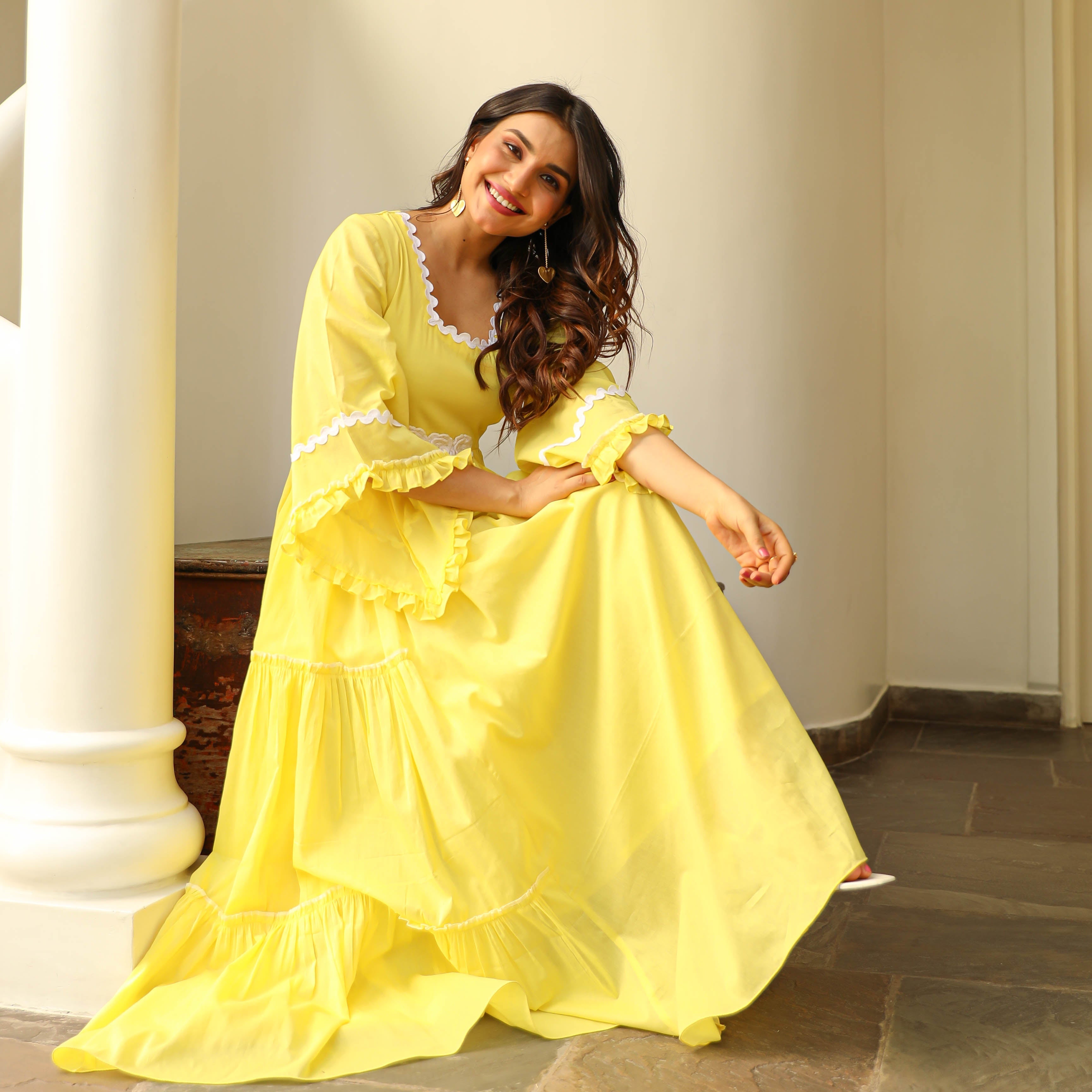 Bunaai Elfin Yellow Comfy Cotton Dress