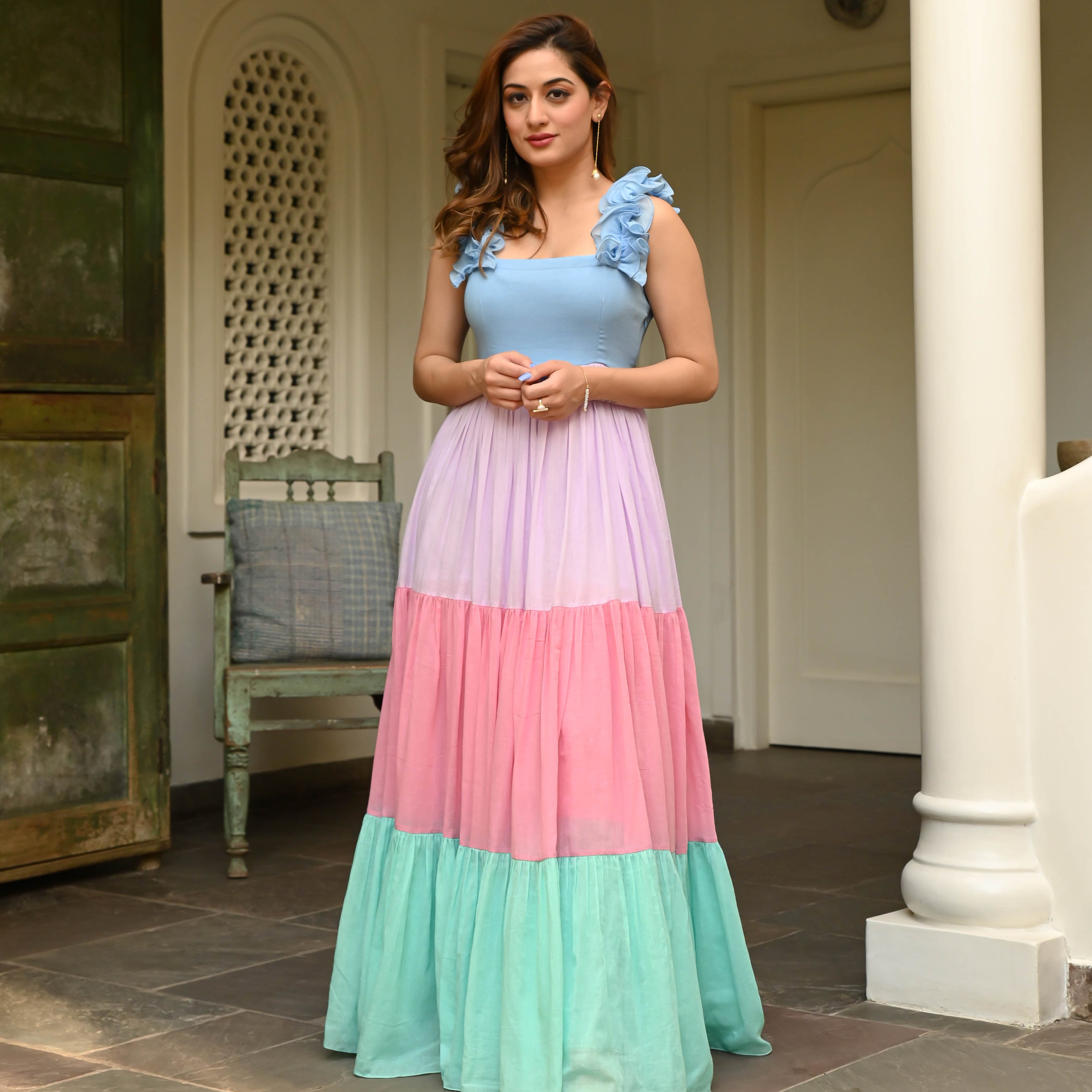 Bunaai DUSTY JADE PINK COTTON DRESS