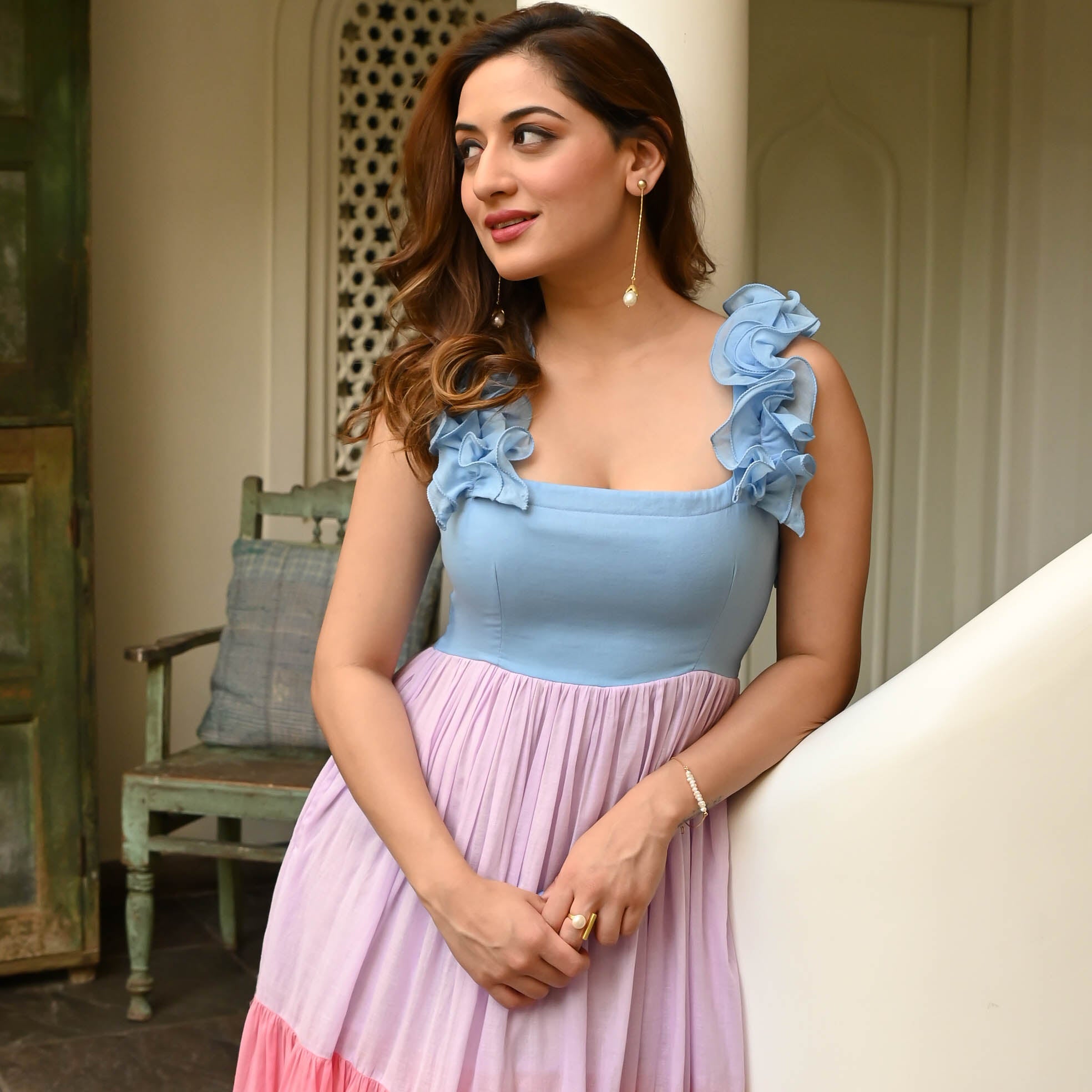 Bunaai DUSTY JADE PINK COTTON DRESS