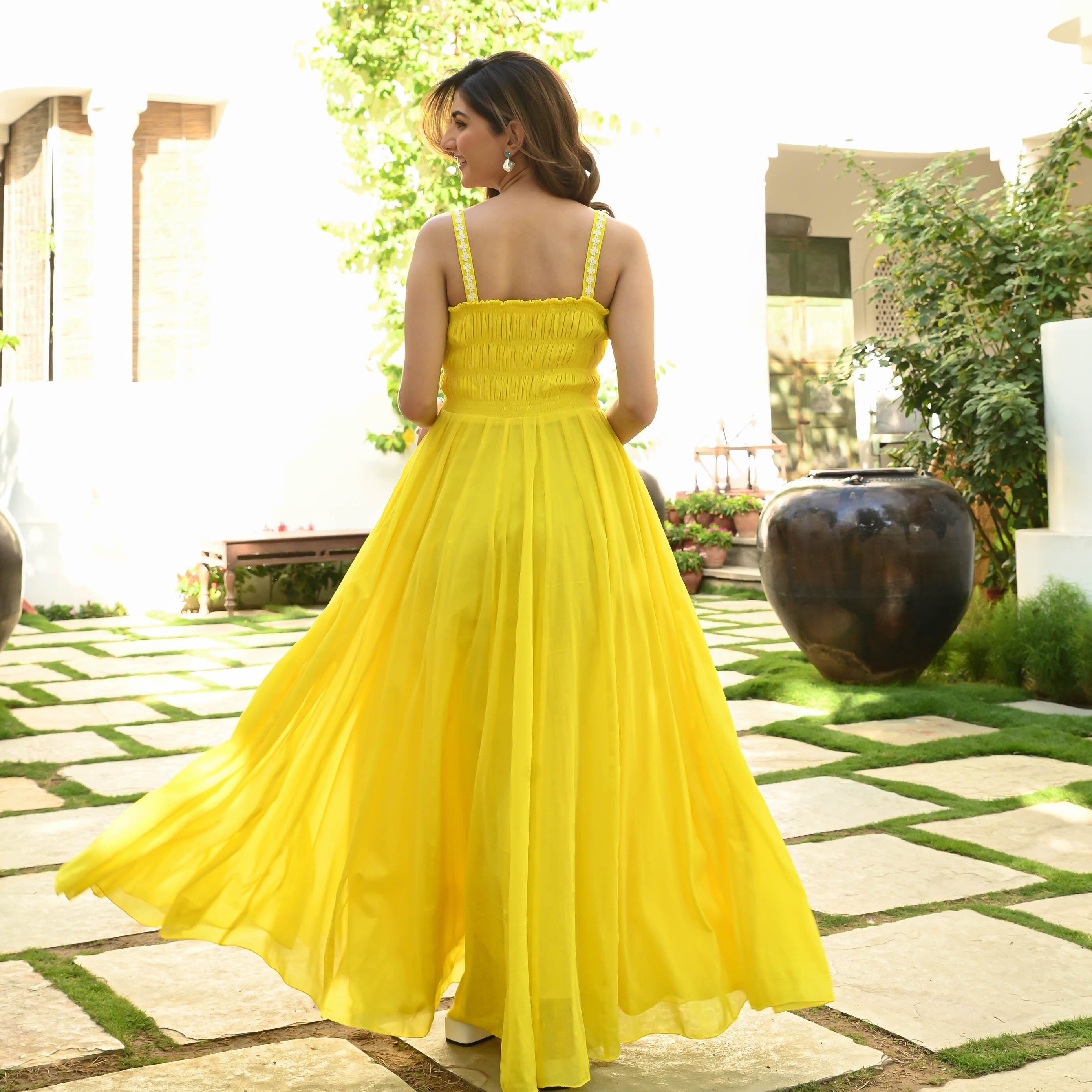 Bunaai BLAZING YELLOW COTTON DRESS