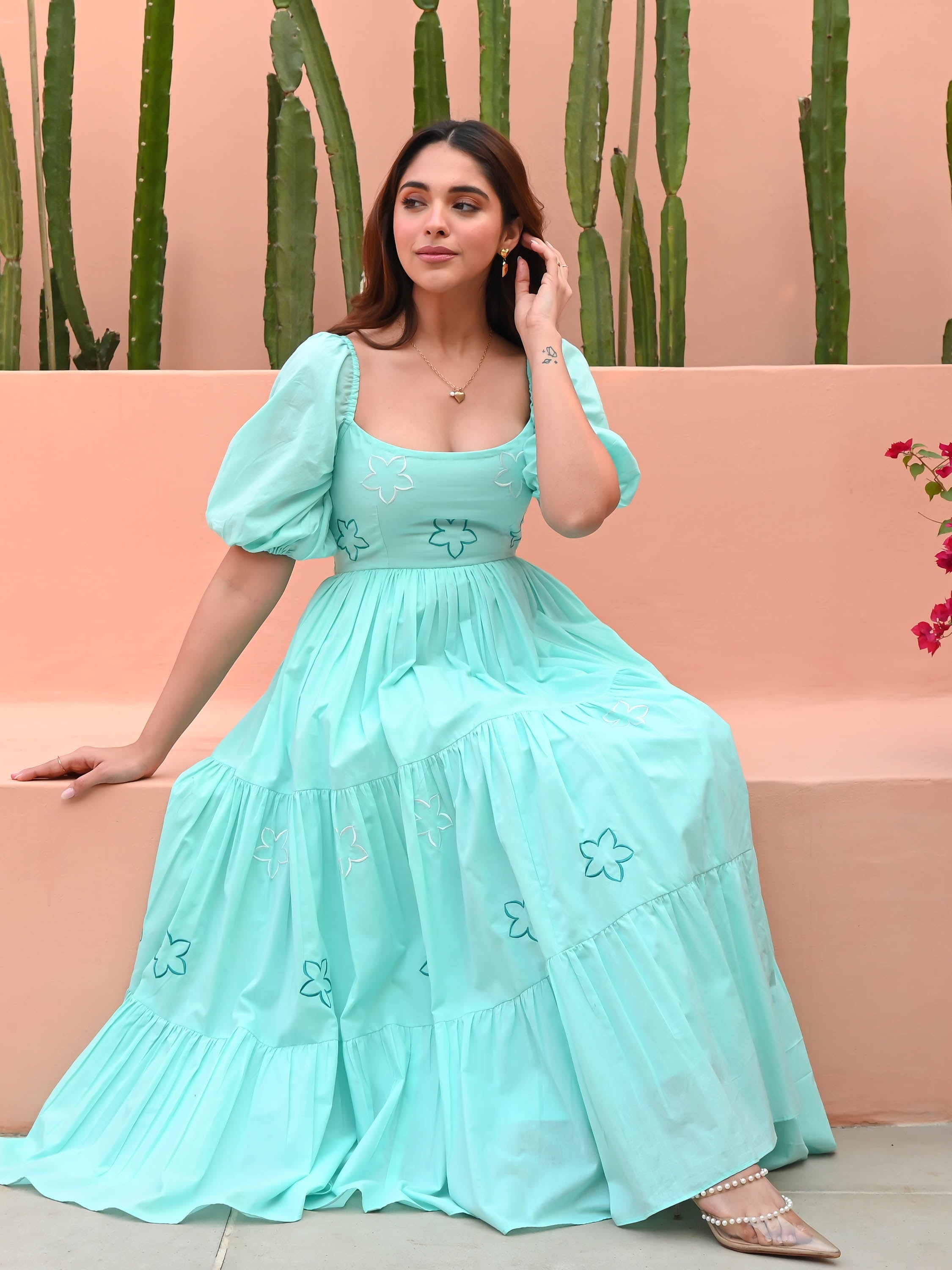 Sky Blue Cotton Dress