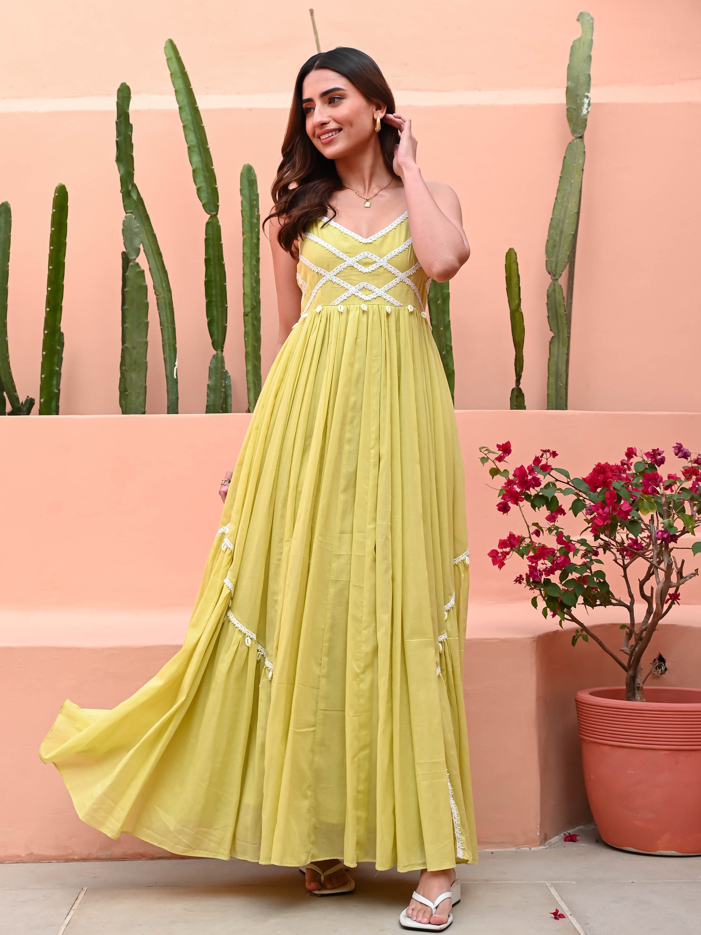 Custard Yellow Cotton Dress