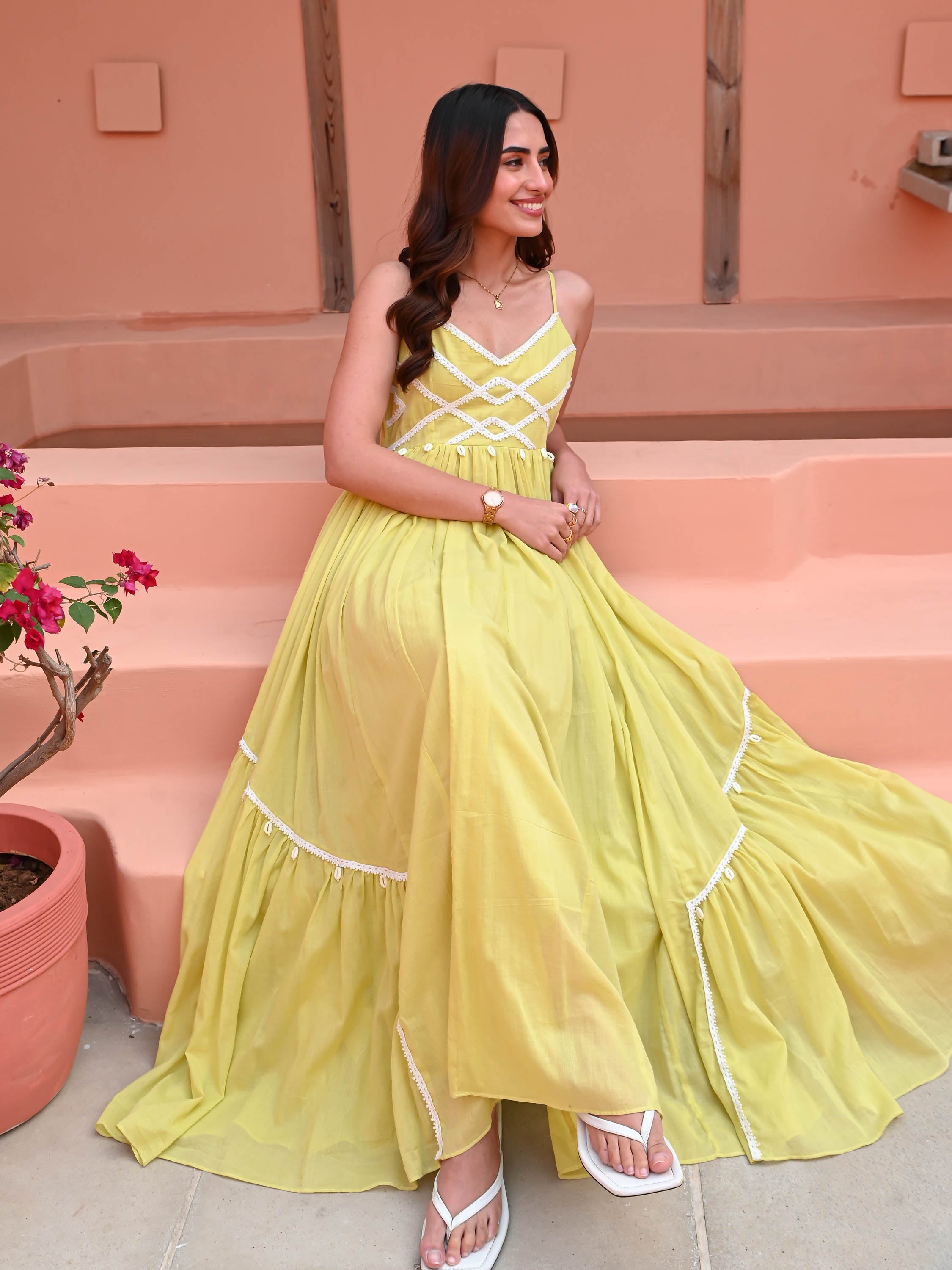 Custard Yellow Cotton Dress