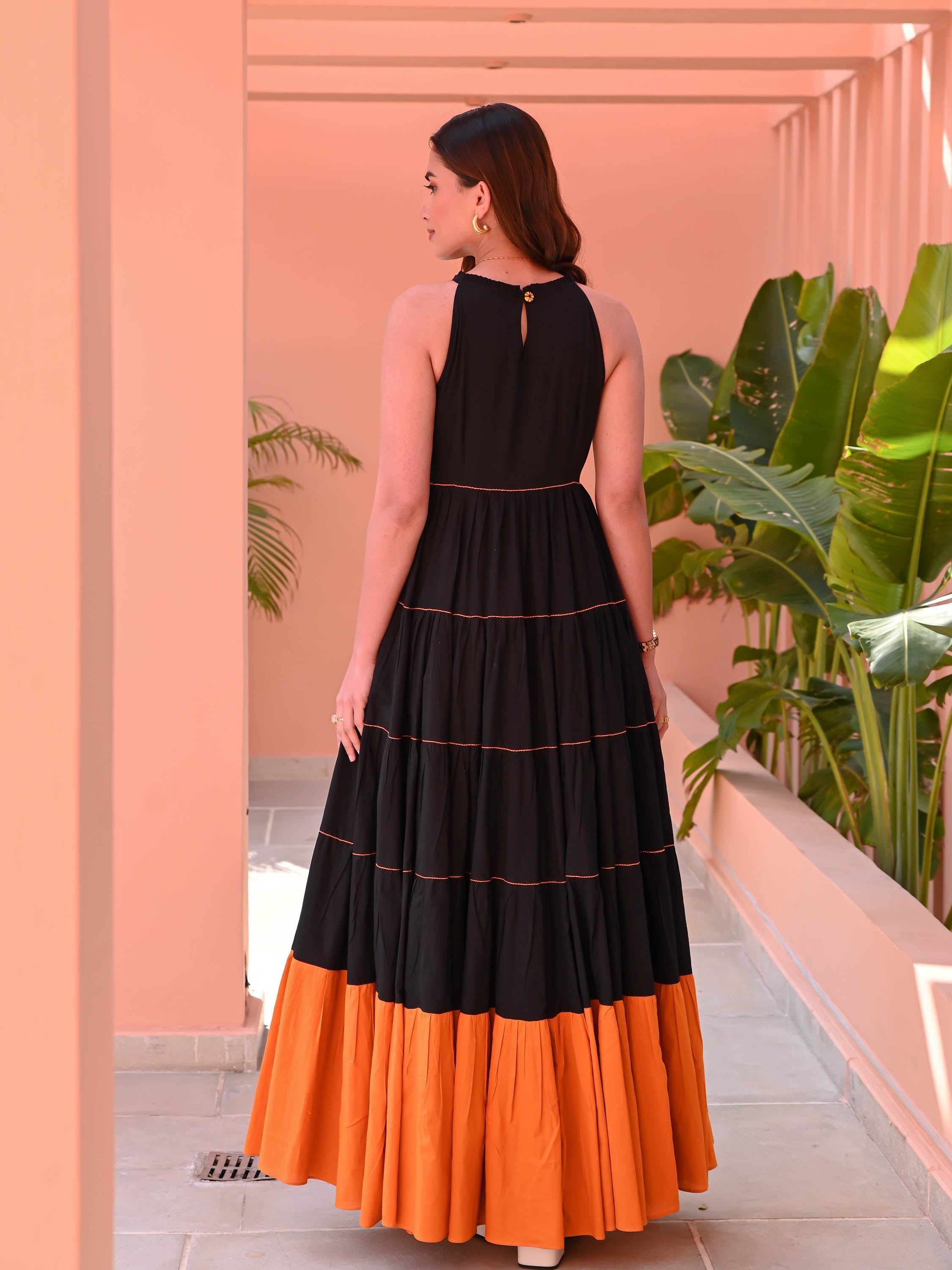 Black Fiesta Cotton Dress