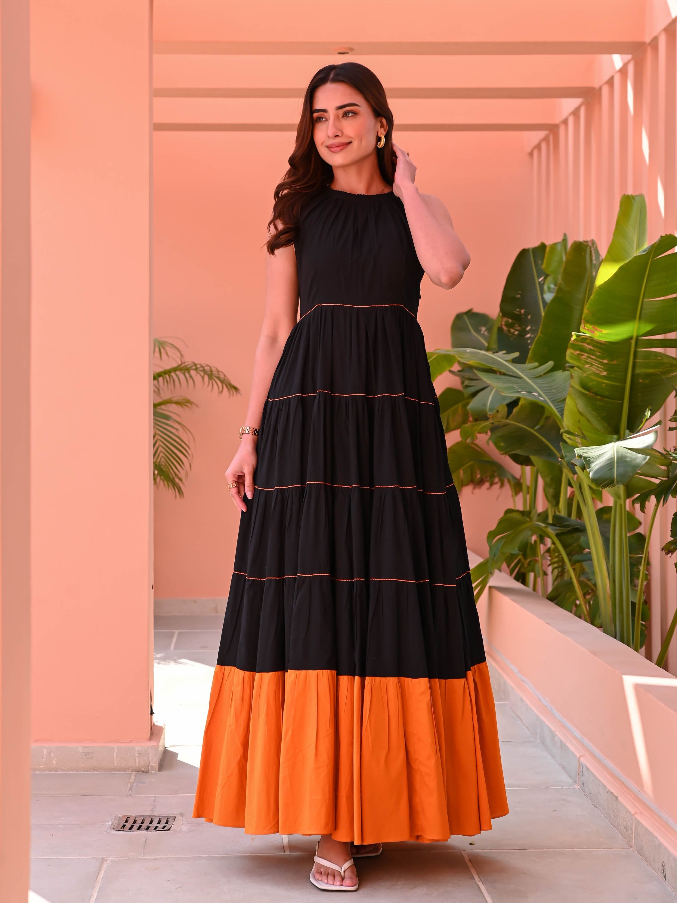 Black Fiesta Cotton Dress