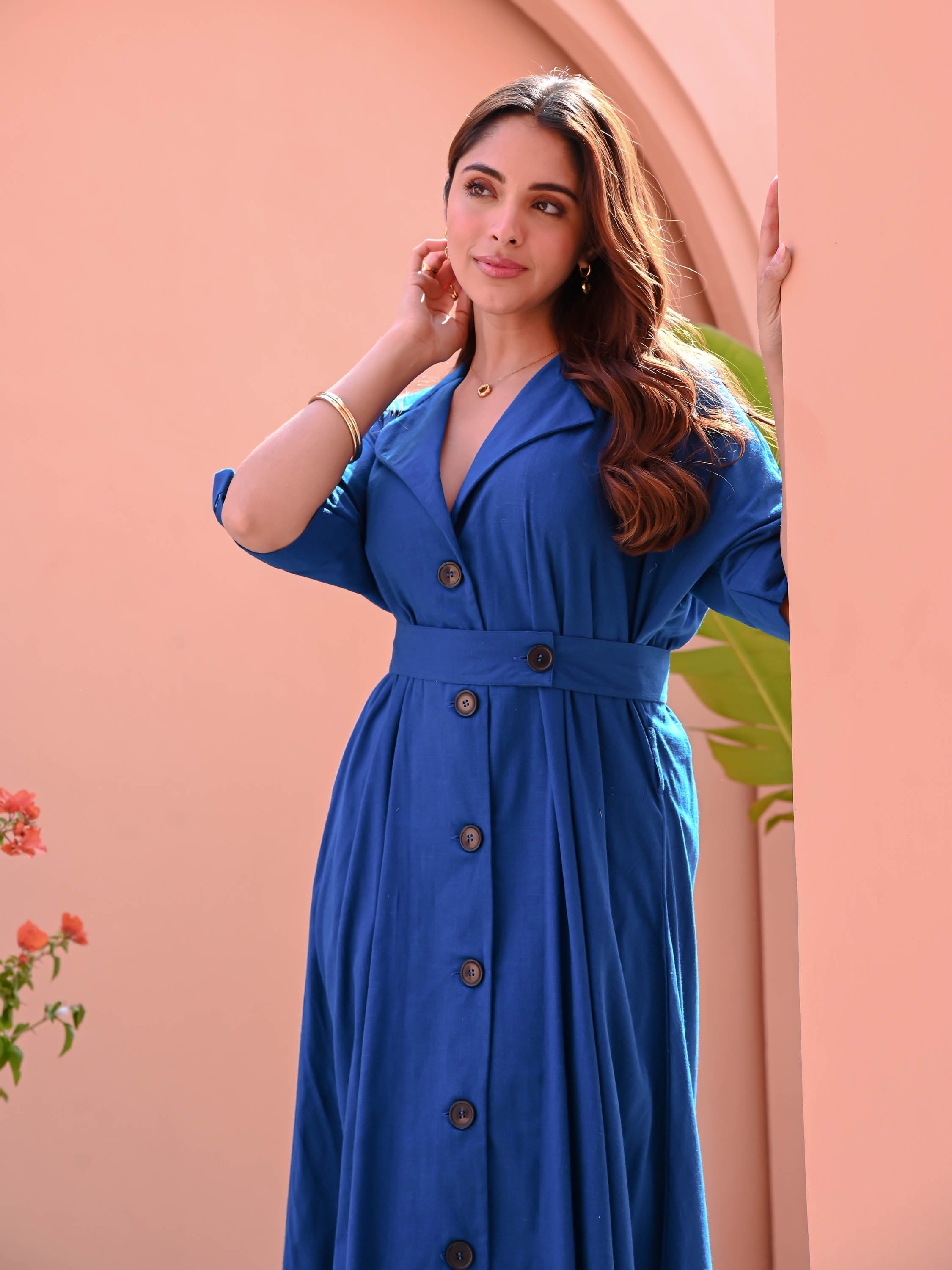 Indigo Peont Cotton Dress