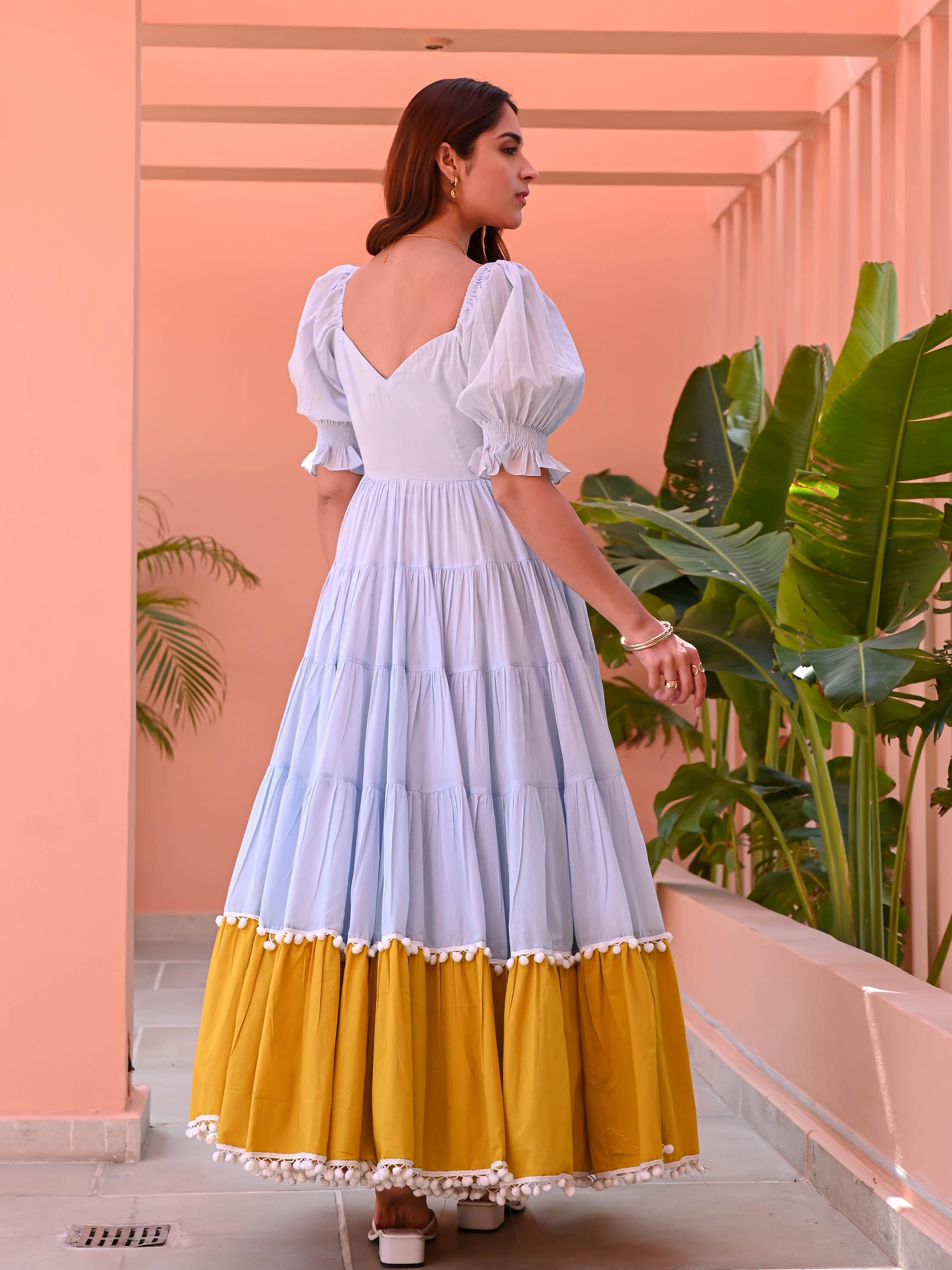 Blue Mustard Cotton Dress