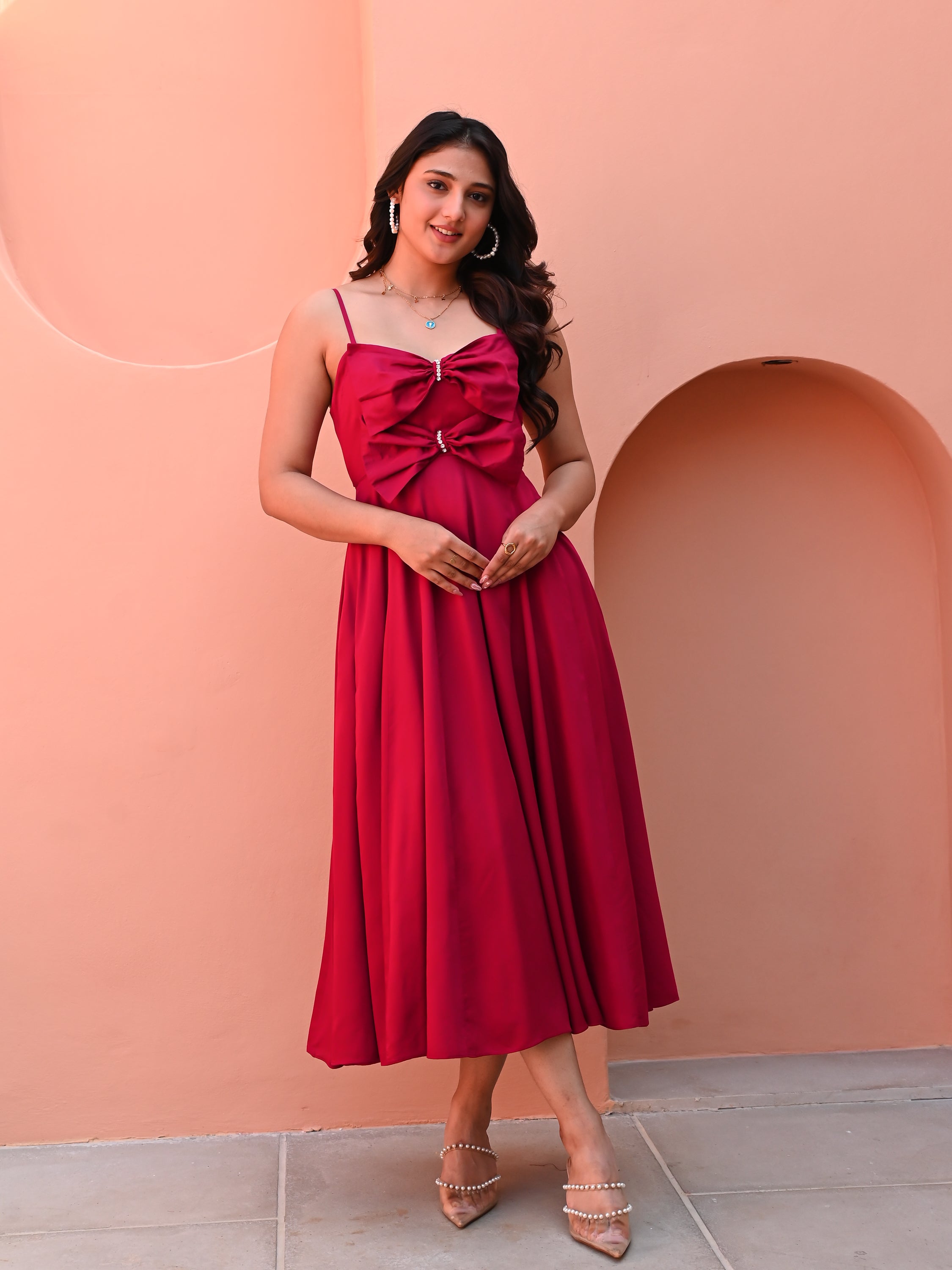 Elegant Maroon Evening Dress