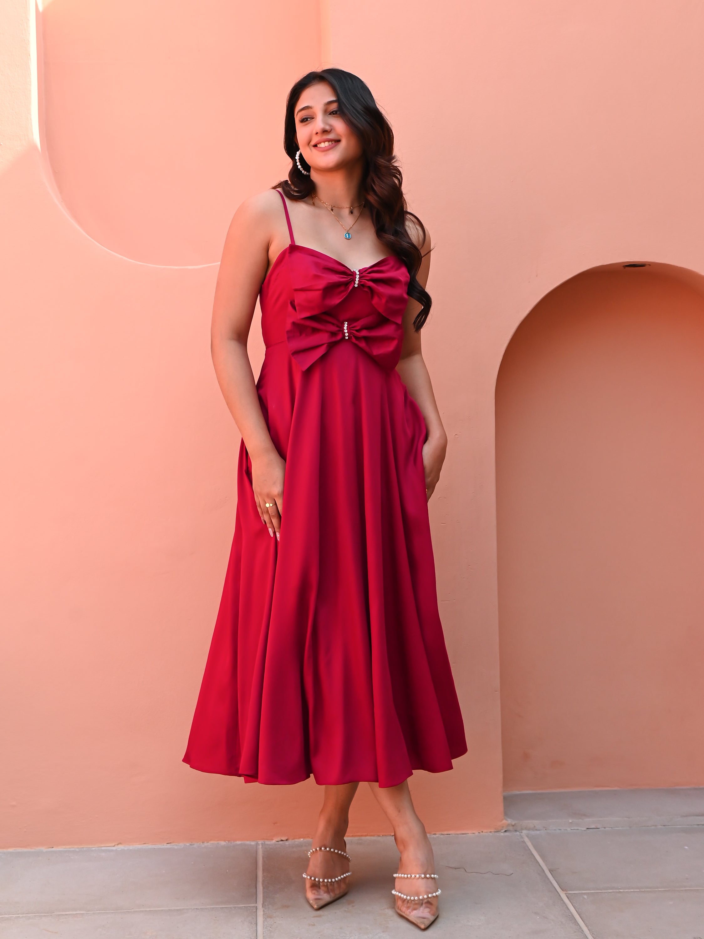 Elegant Maroon Evening Dress