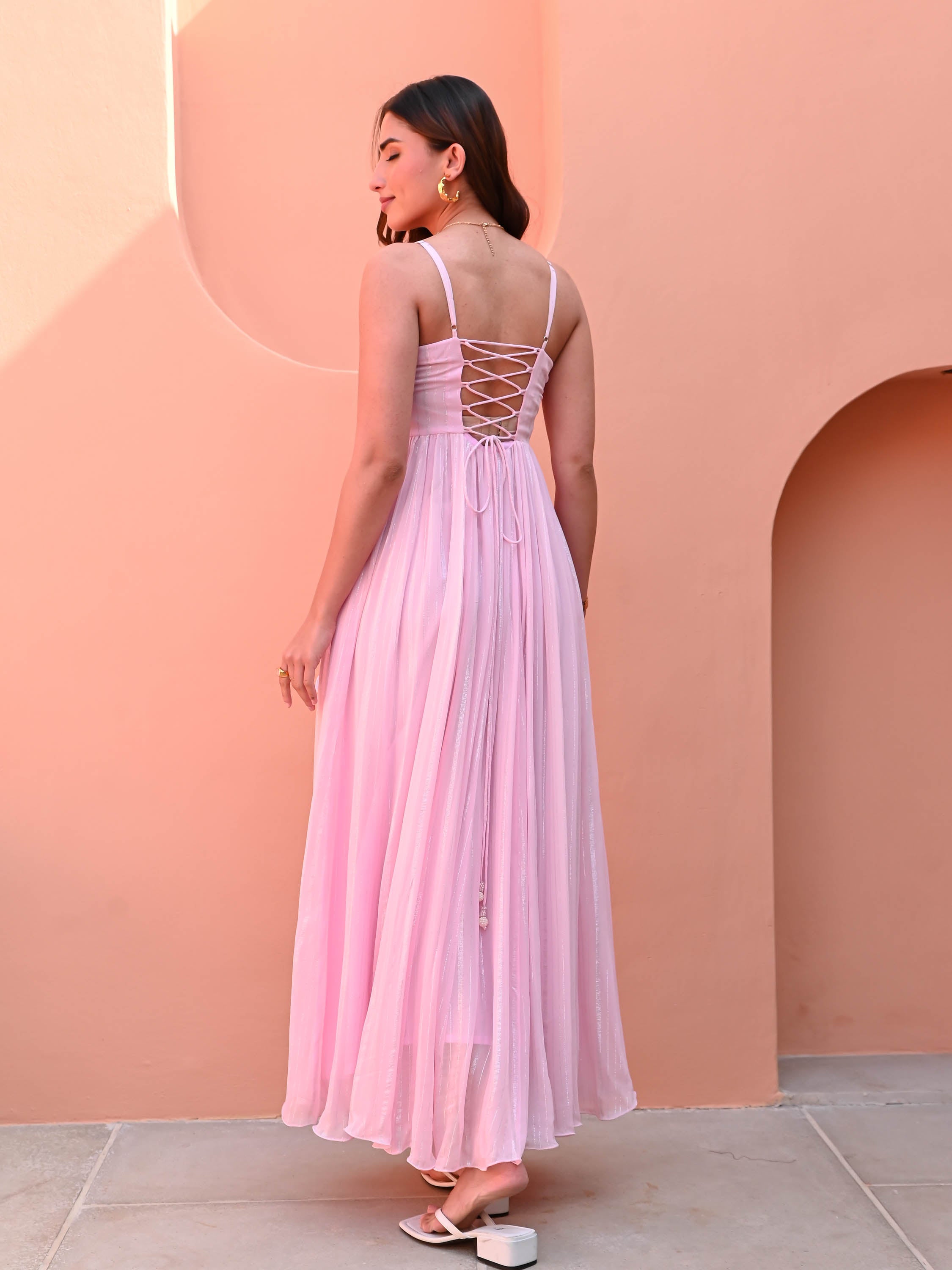 Cameo Pink Georgette Dress