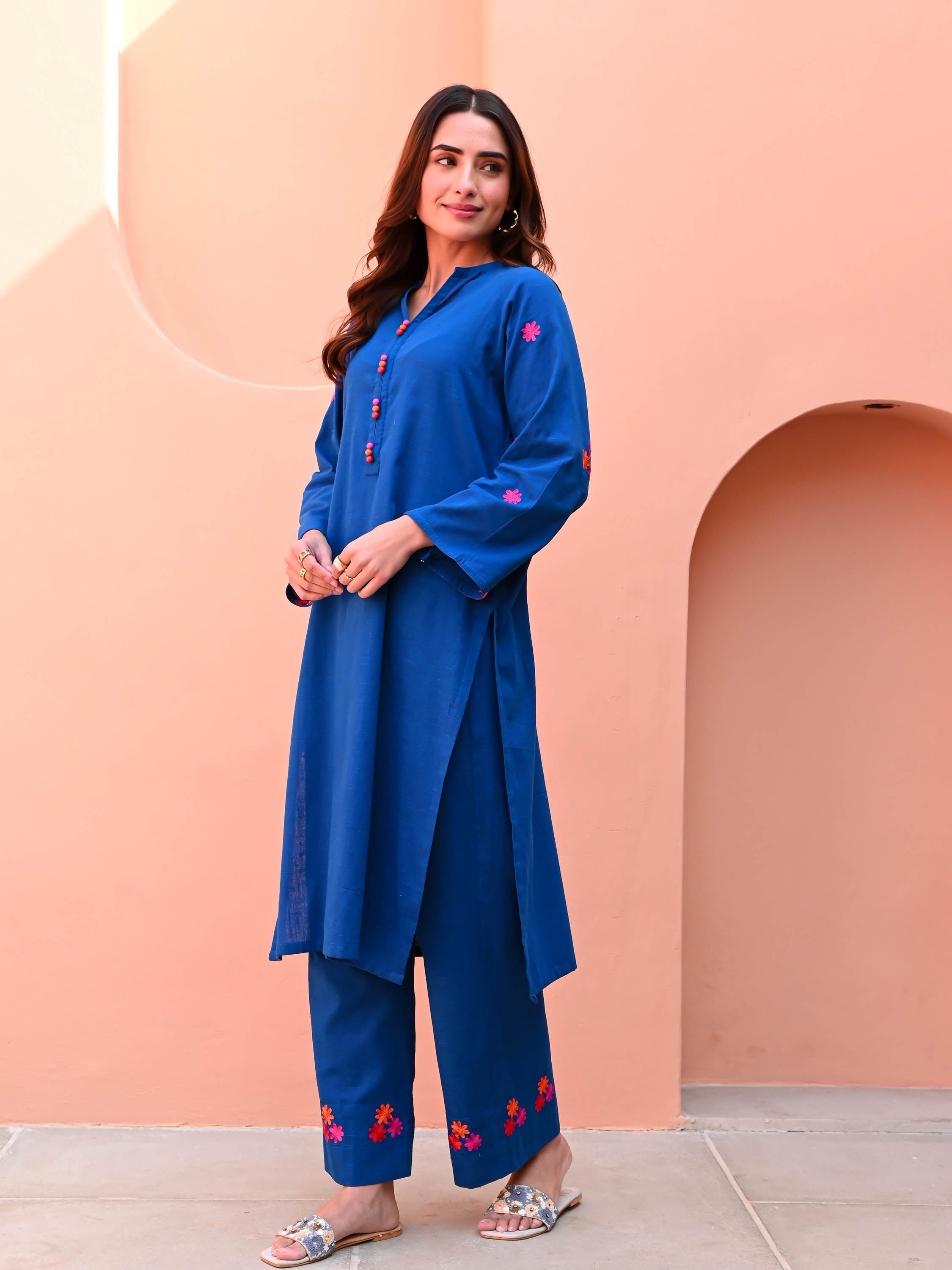 Lapis Blue Cotton Kurta Set