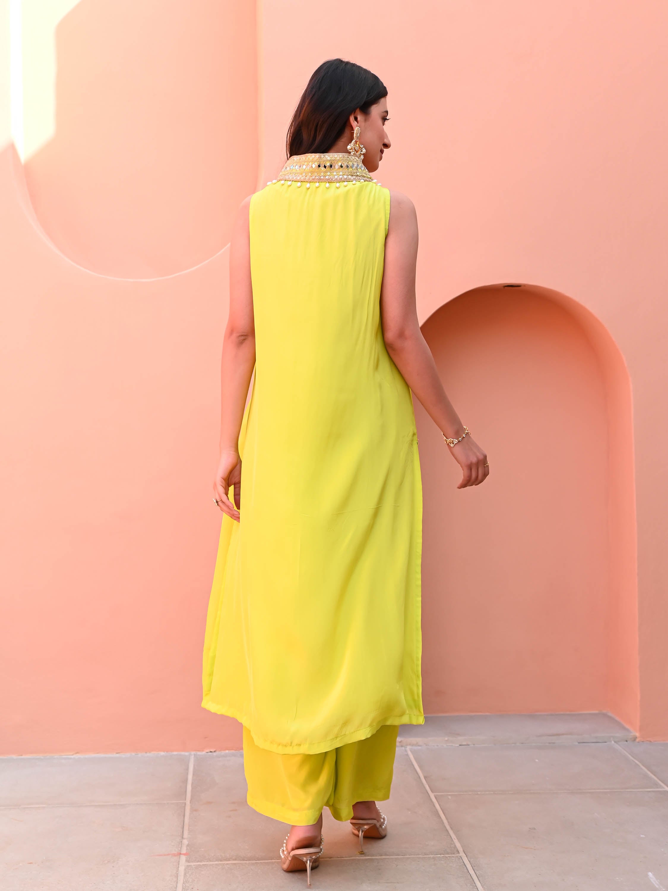 Lime Green Matching Kurta Set