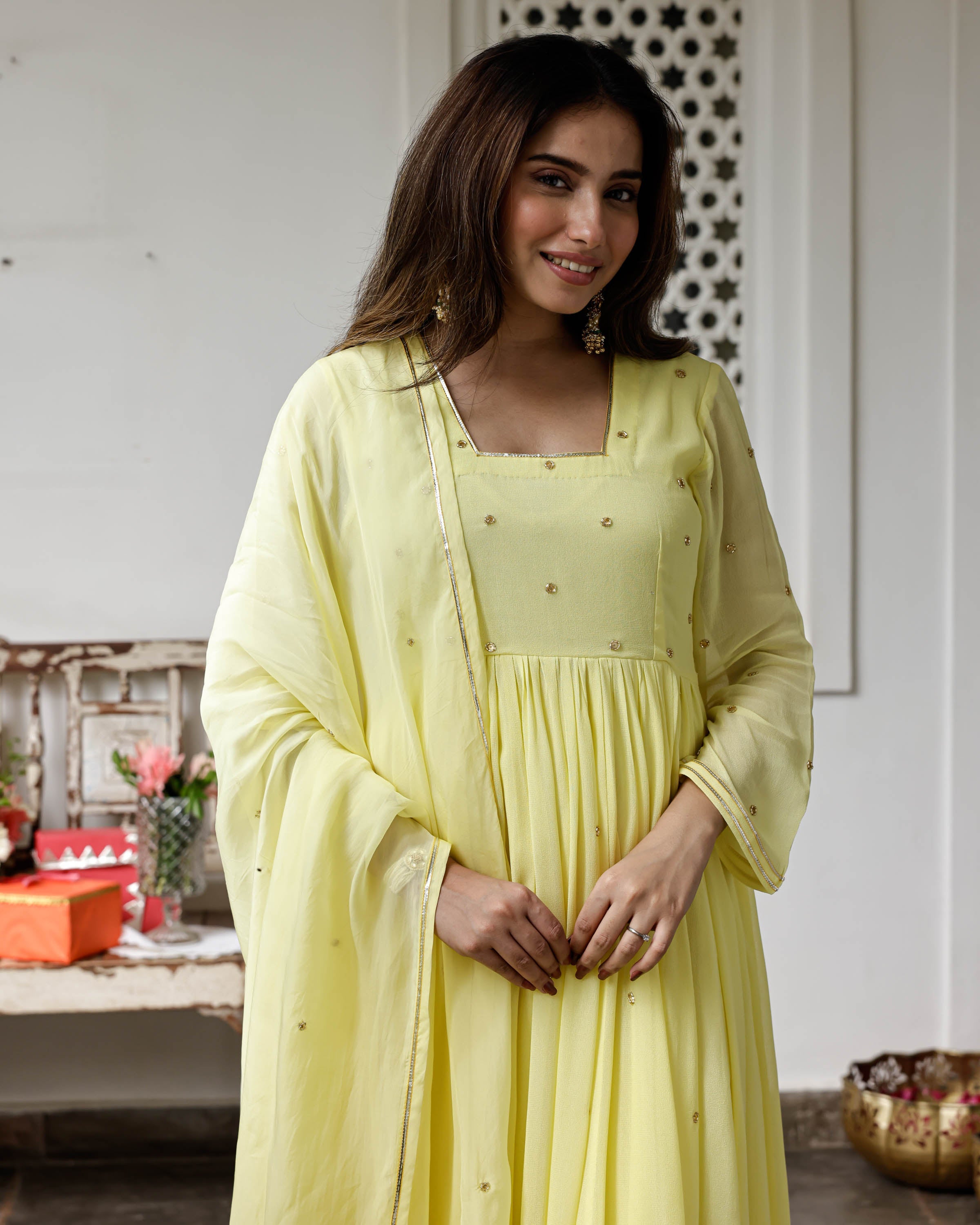 Hansini Yellow Suit Set