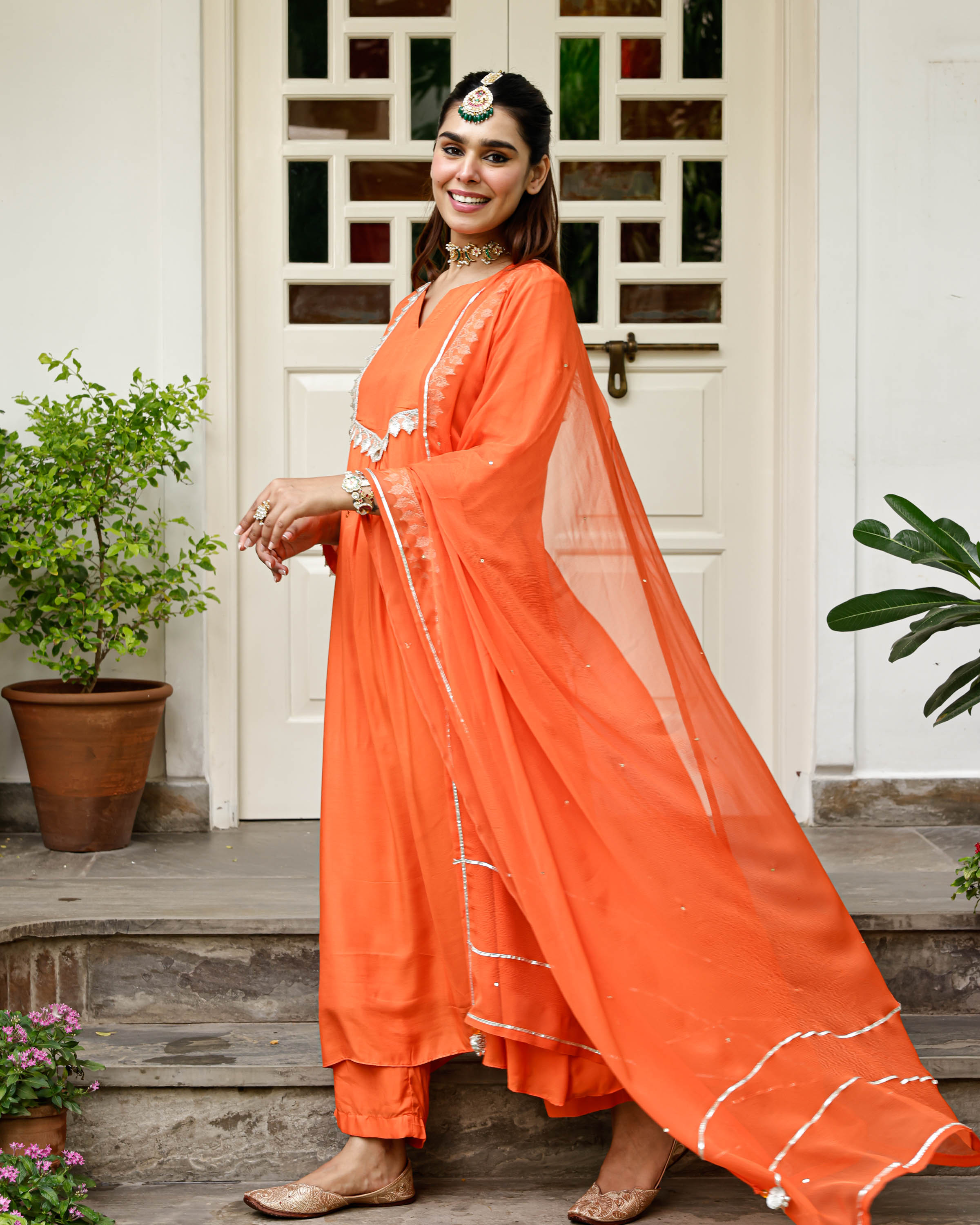 Orange Myra Suit Set