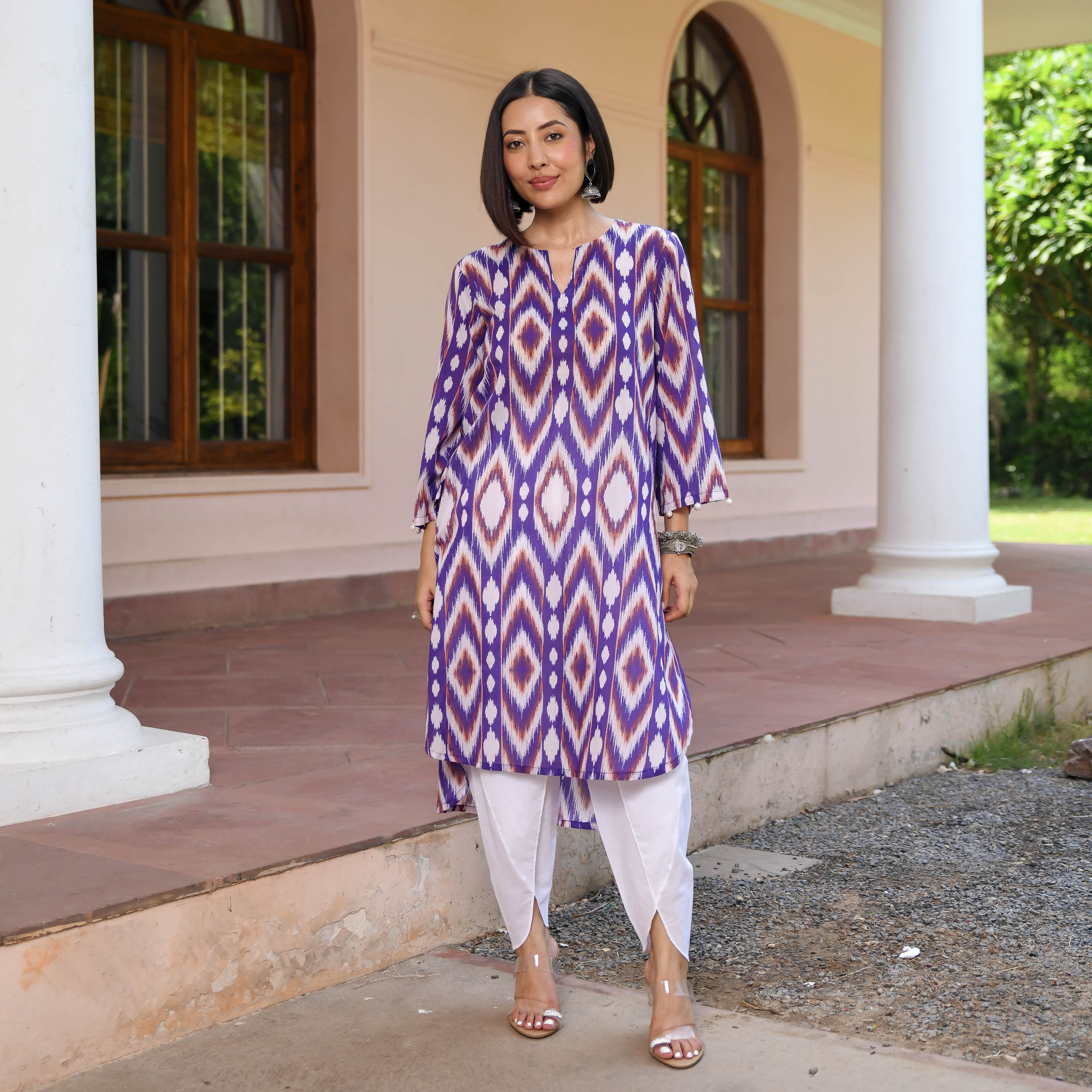 Ikkat Illusions Kurta Set