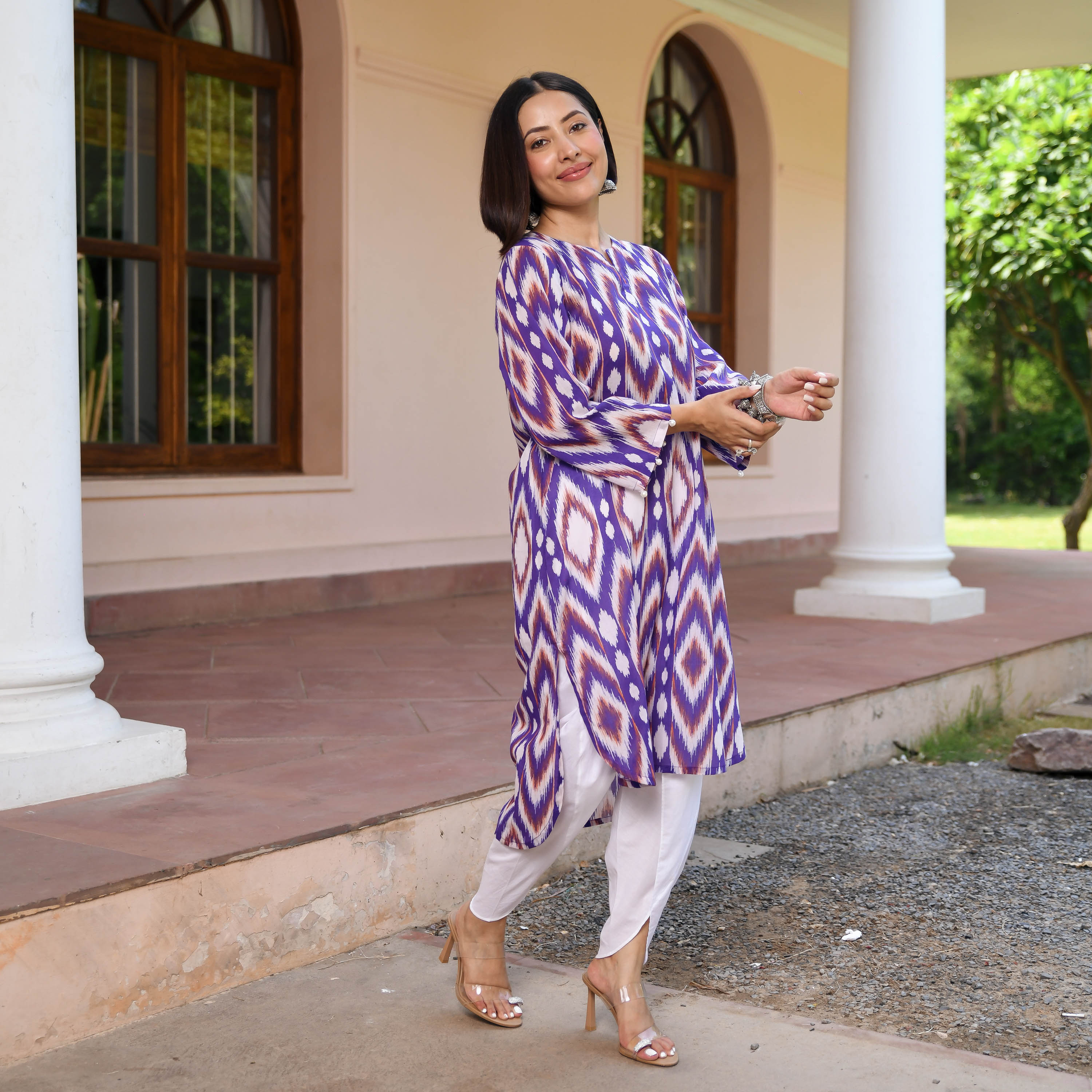 Ikkat Illusions Kurta Set