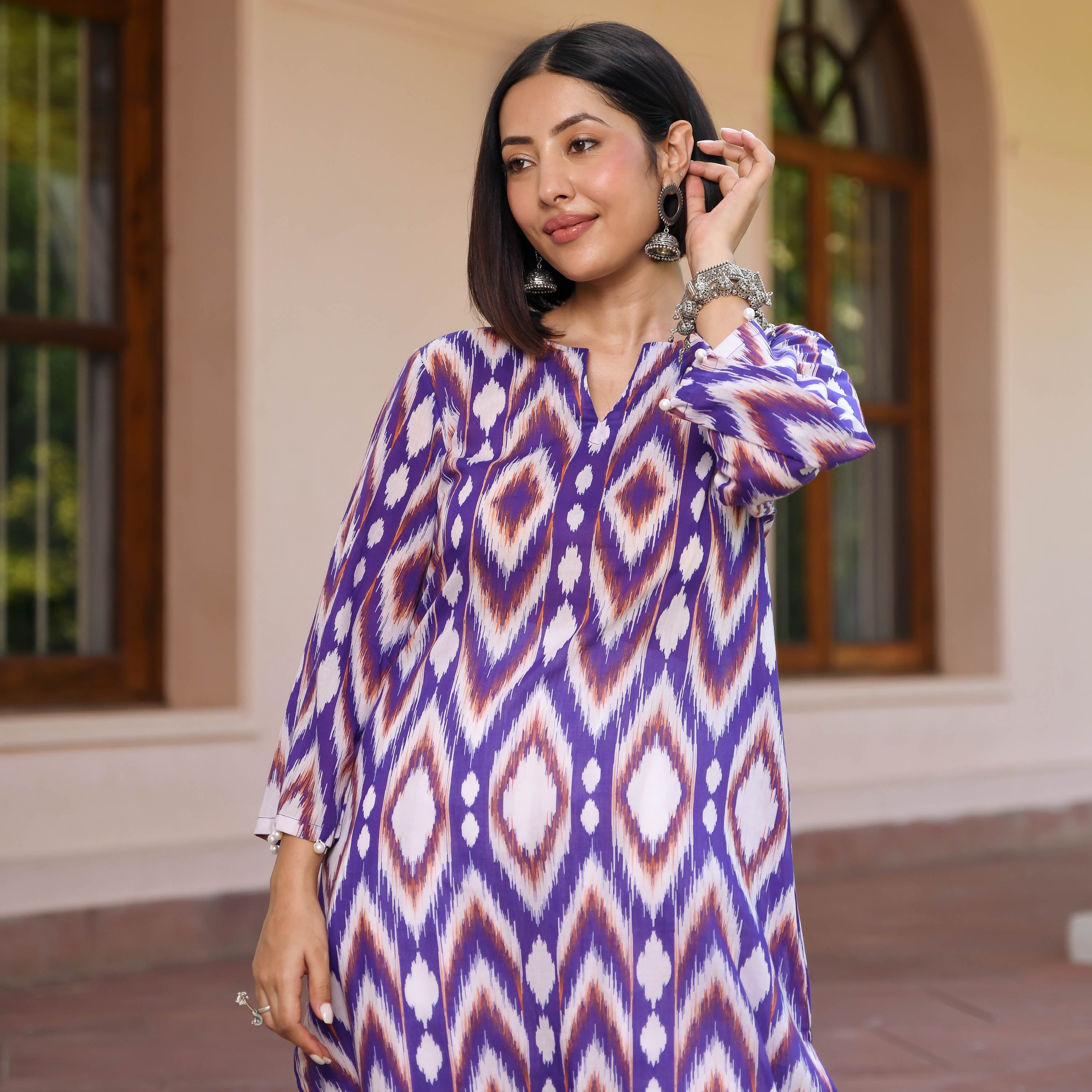 Ikkat Illusions Kurta Set