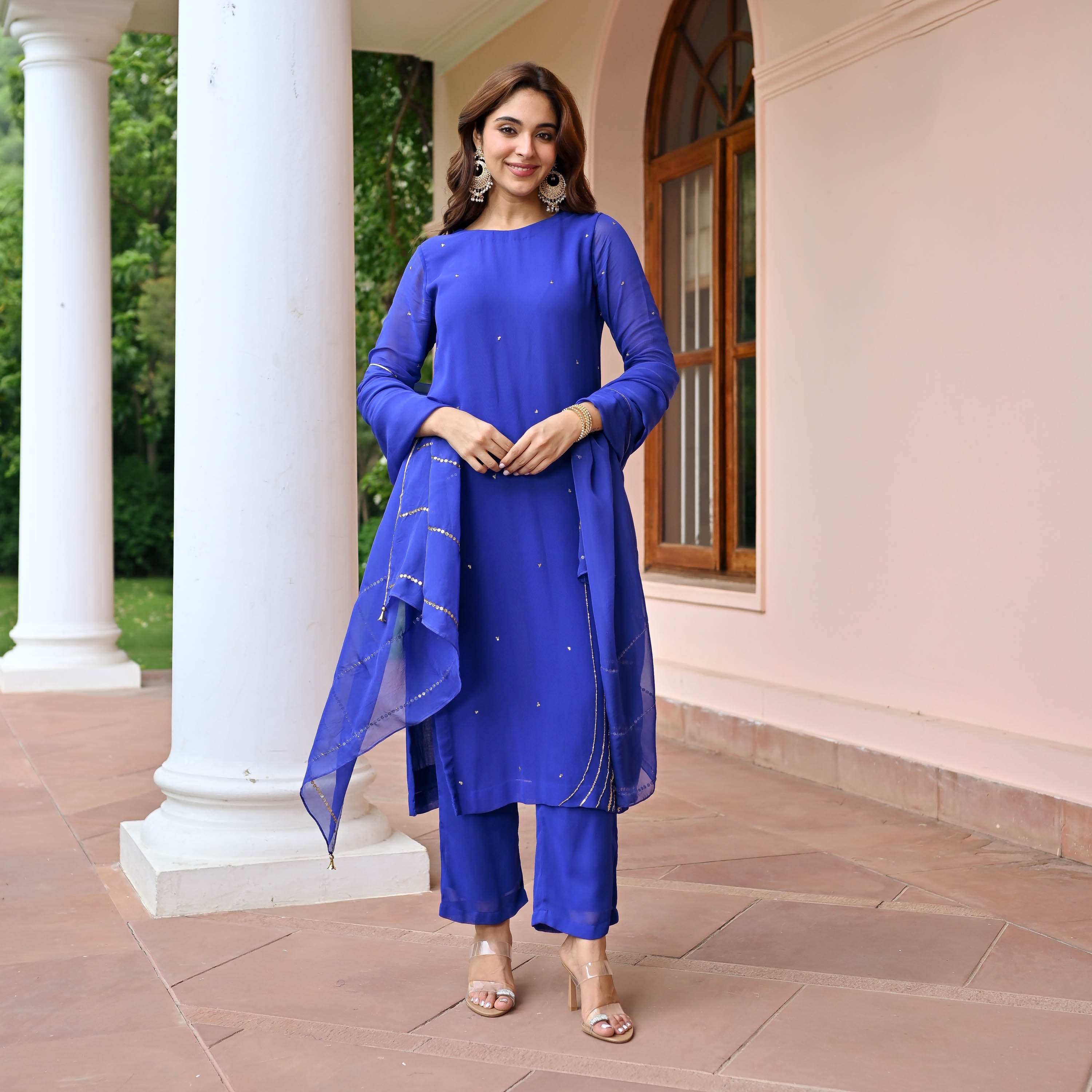 Blue Bliss Georgette Suit Set