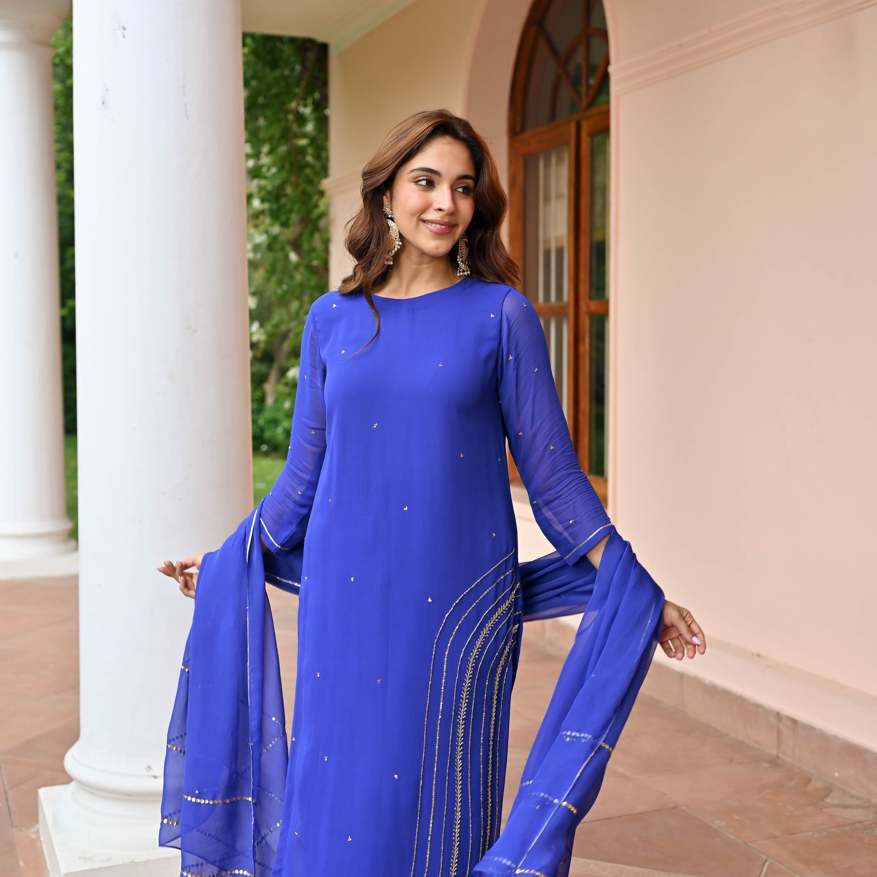 Blue Bliss Georgette Suit Set