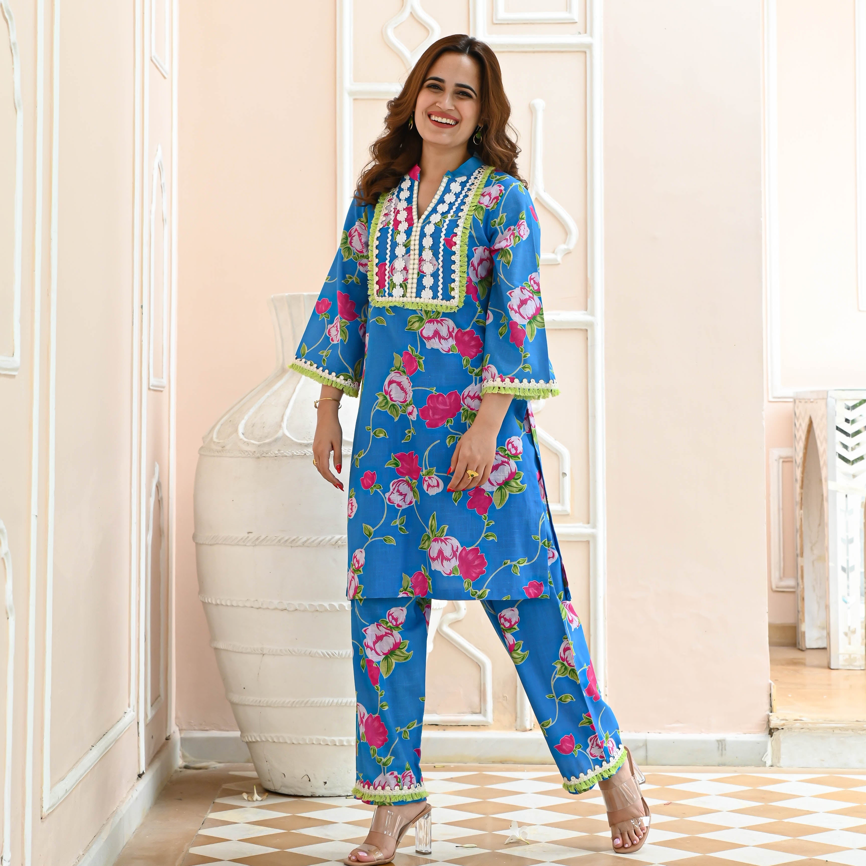 Bunaai Aarini Cotton Kurta Set