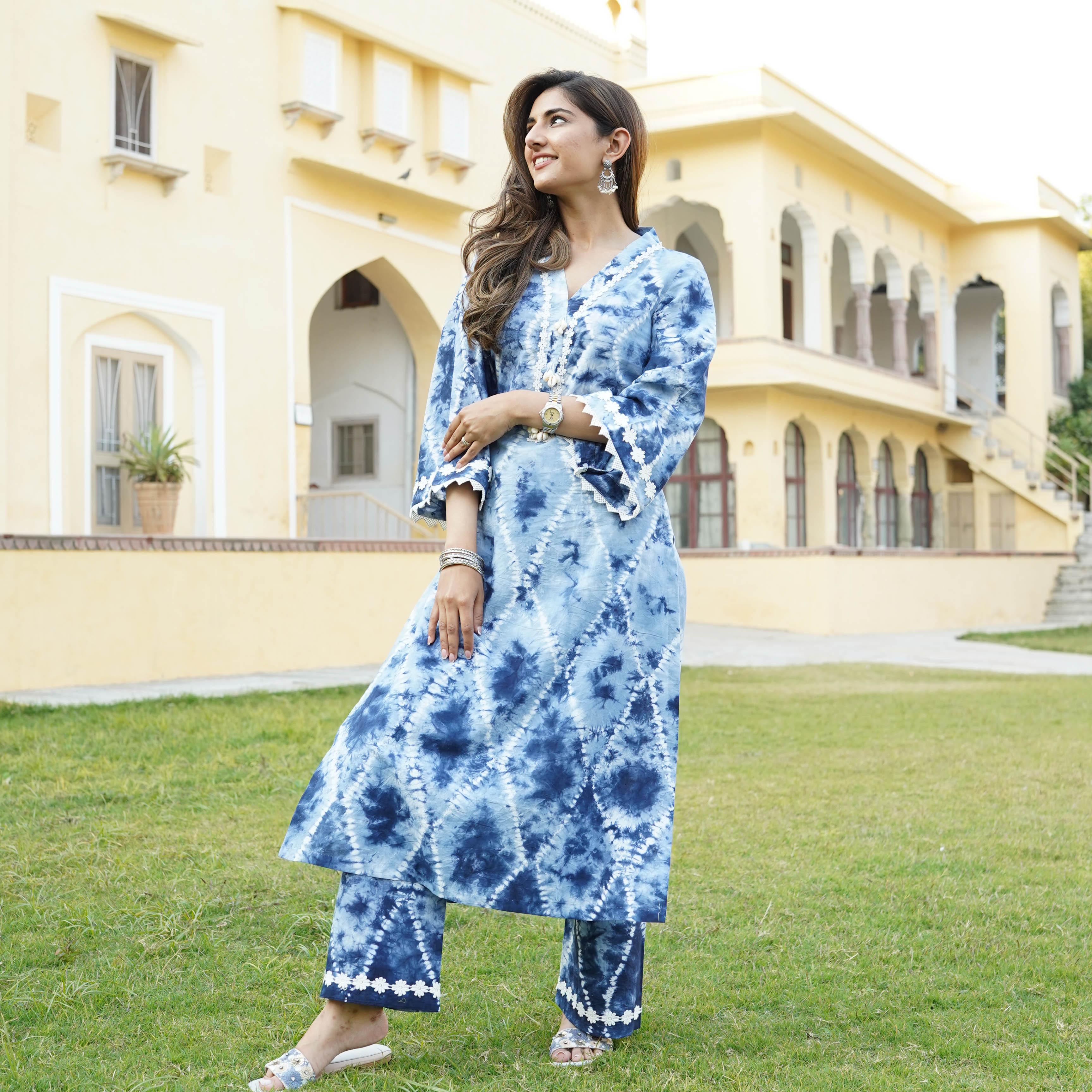 Shibori Straight Kurta Set
