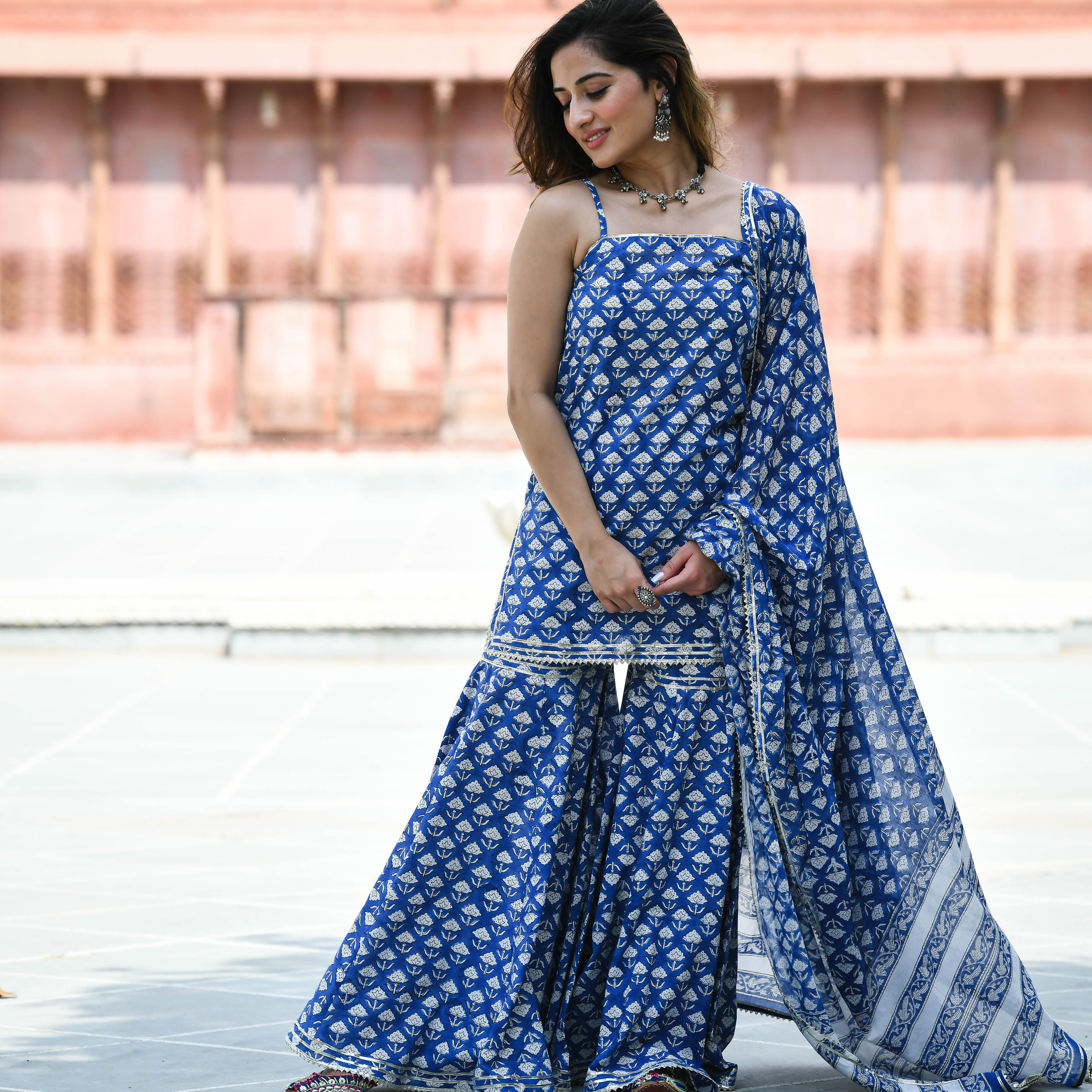 Bunaai Sitara Handblock Printed Suit Set