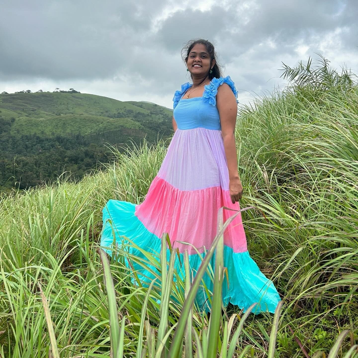 Bunaai DUSTY JADE PINK COTTON DRESS