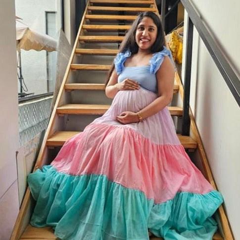 Bunaai DUSTY JADE PINK COTTON DRESS