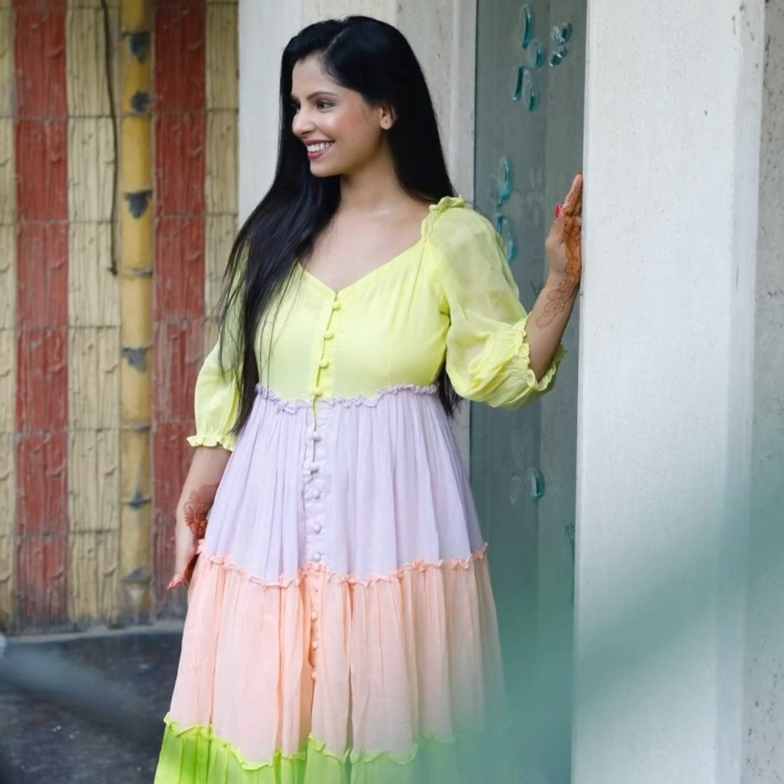 Bunaai PASTEL SHADES COTTON DRESS