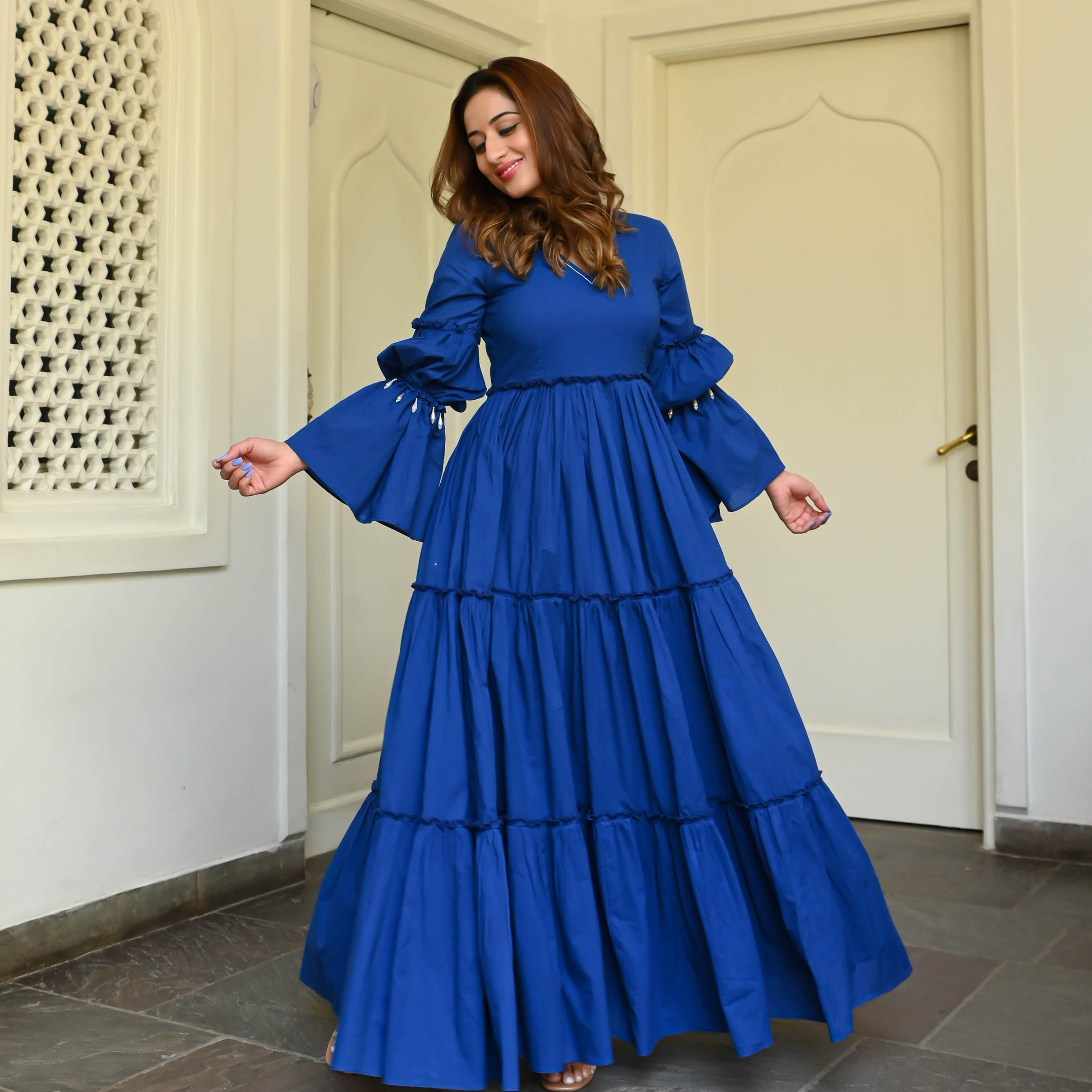 Bunaai Lapis Blue Cotton Dress