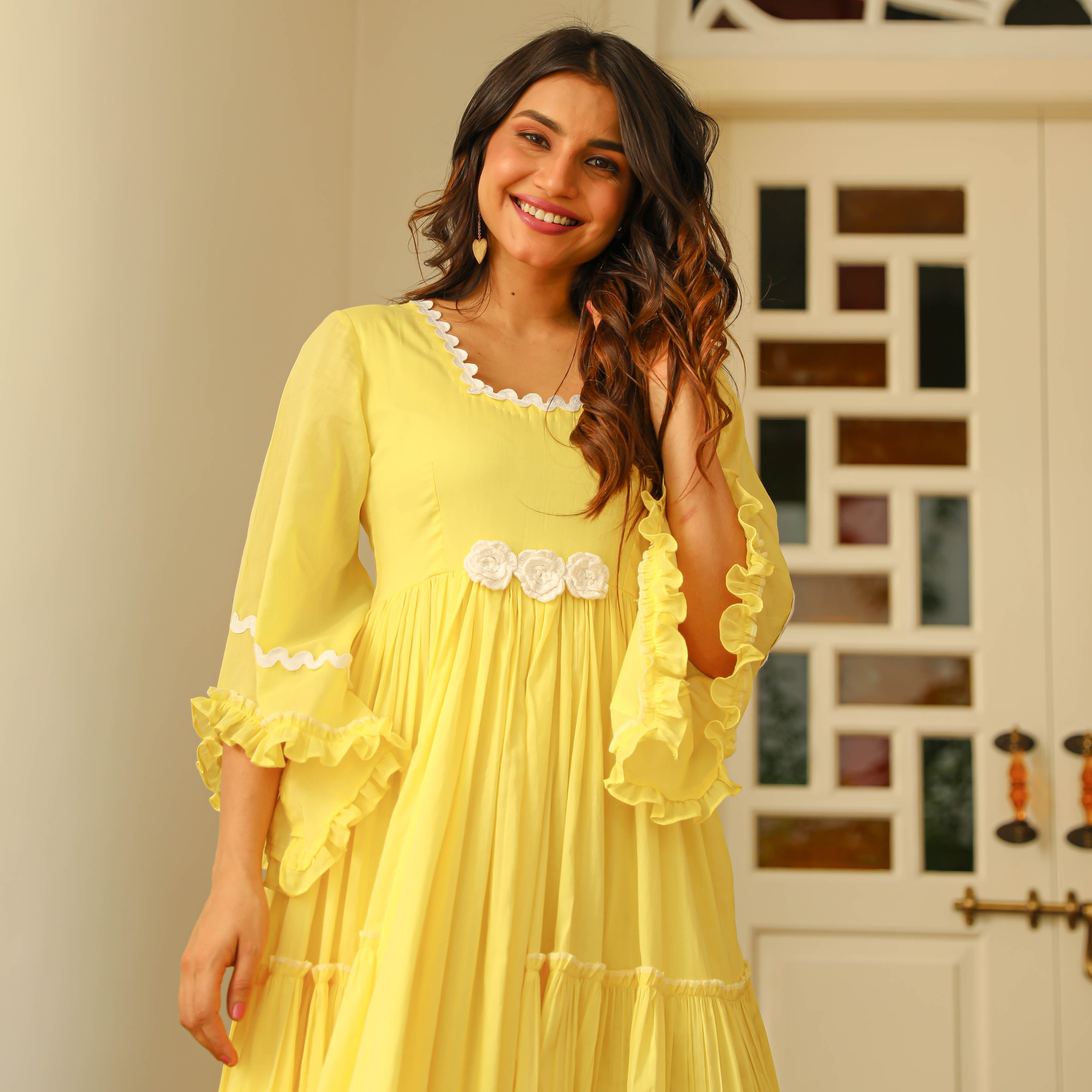 Bunaai Elfin Yellow Comfy Cotton Dress