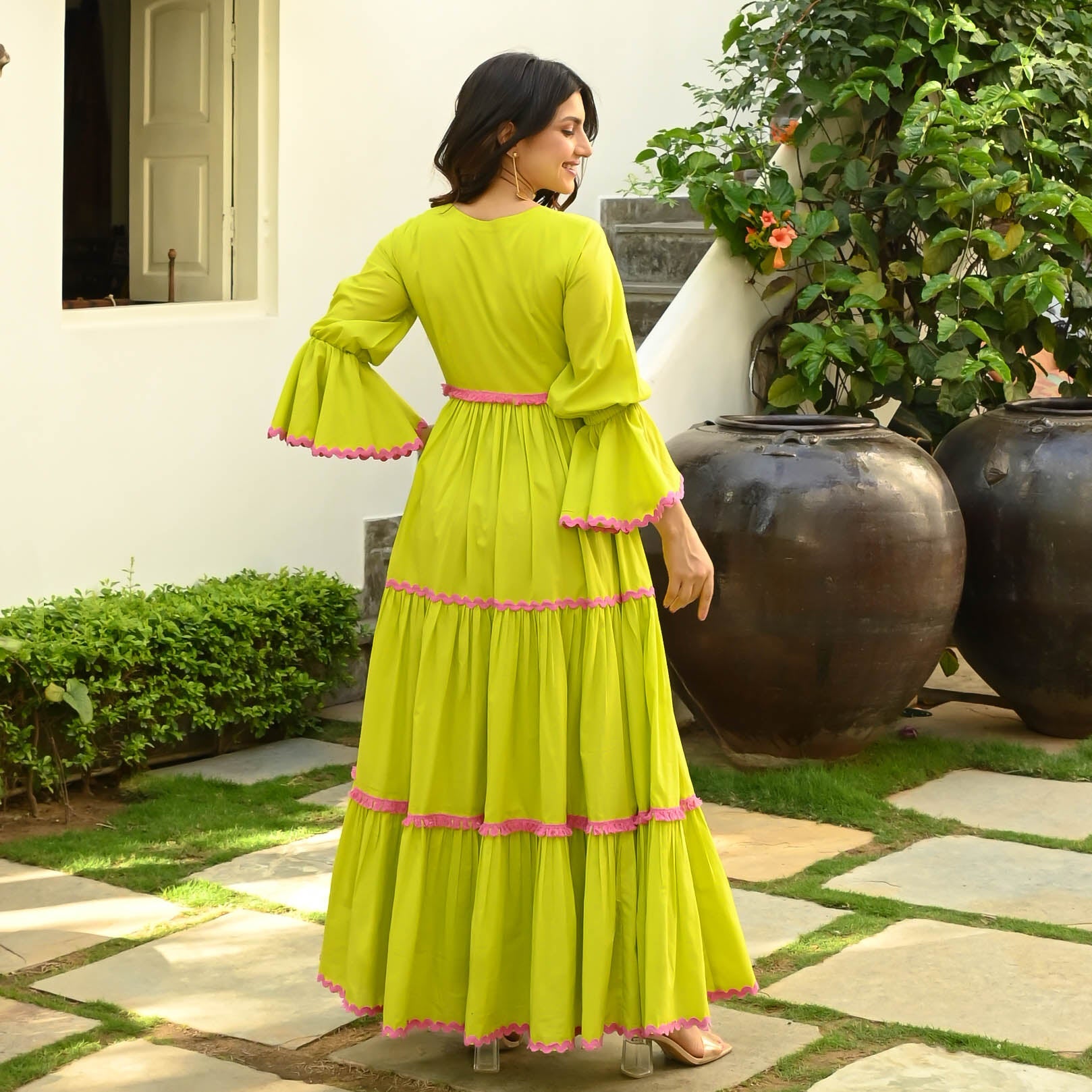 Bunaai TENDER GREEN COTTON DRESS