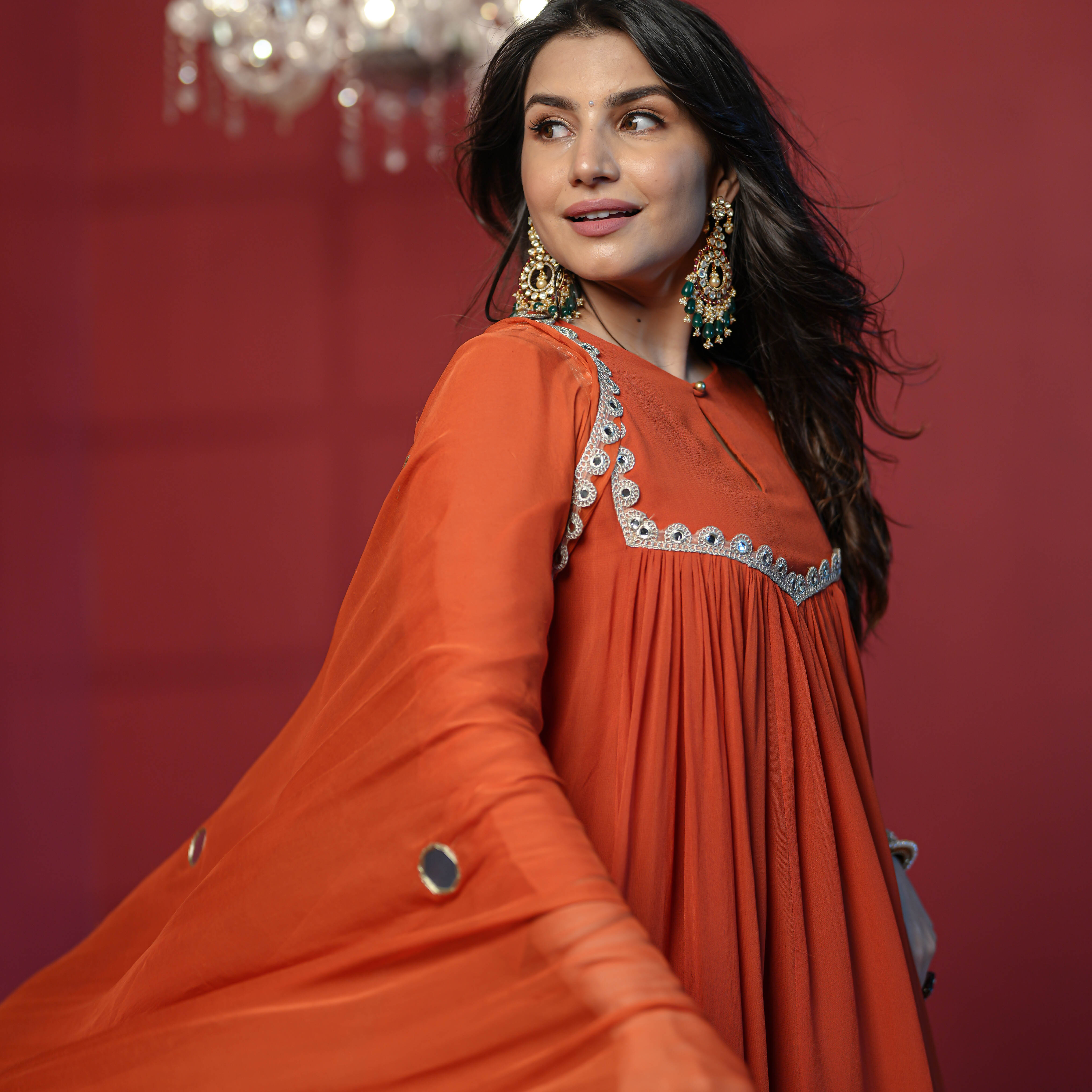 Bunaai Terracotta Orange Suit Set