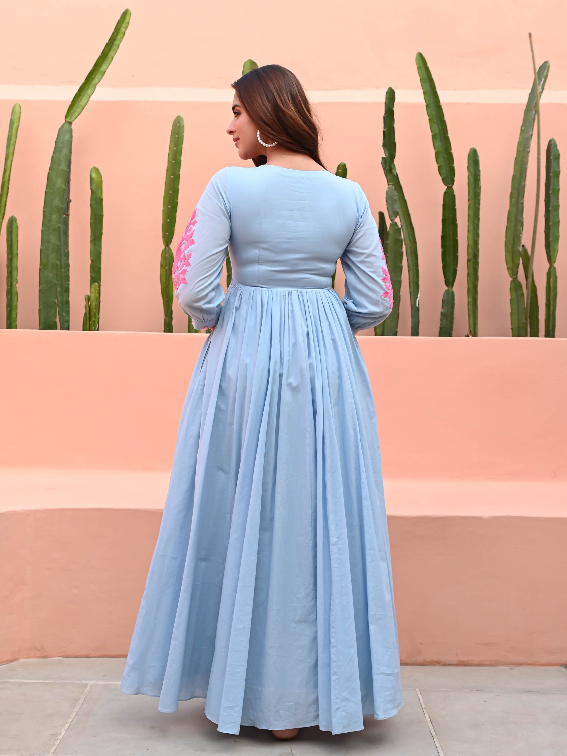 Dreamy Blue Embroidered Dress