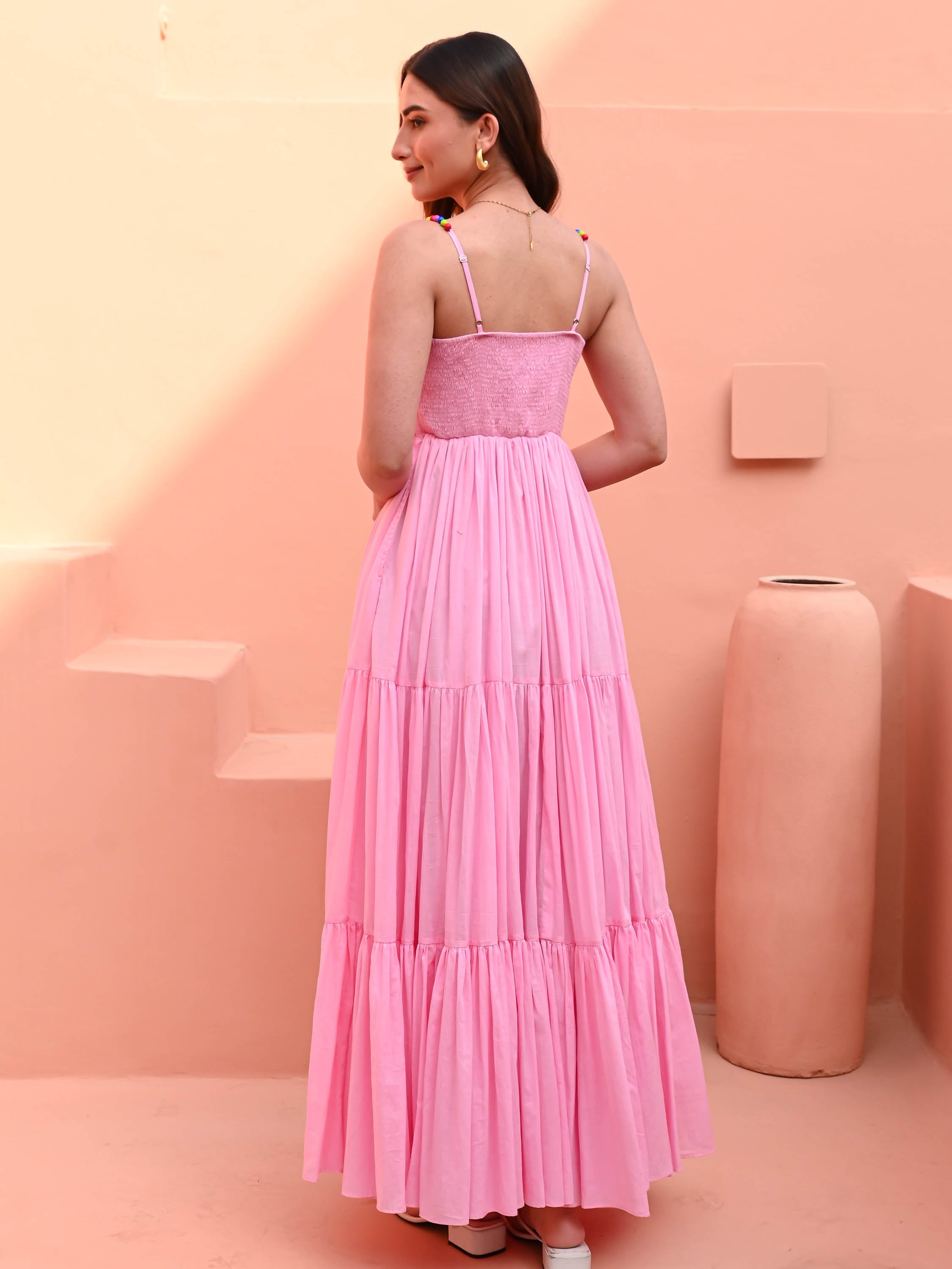 Light Pink Sleeveless Cotton Dress