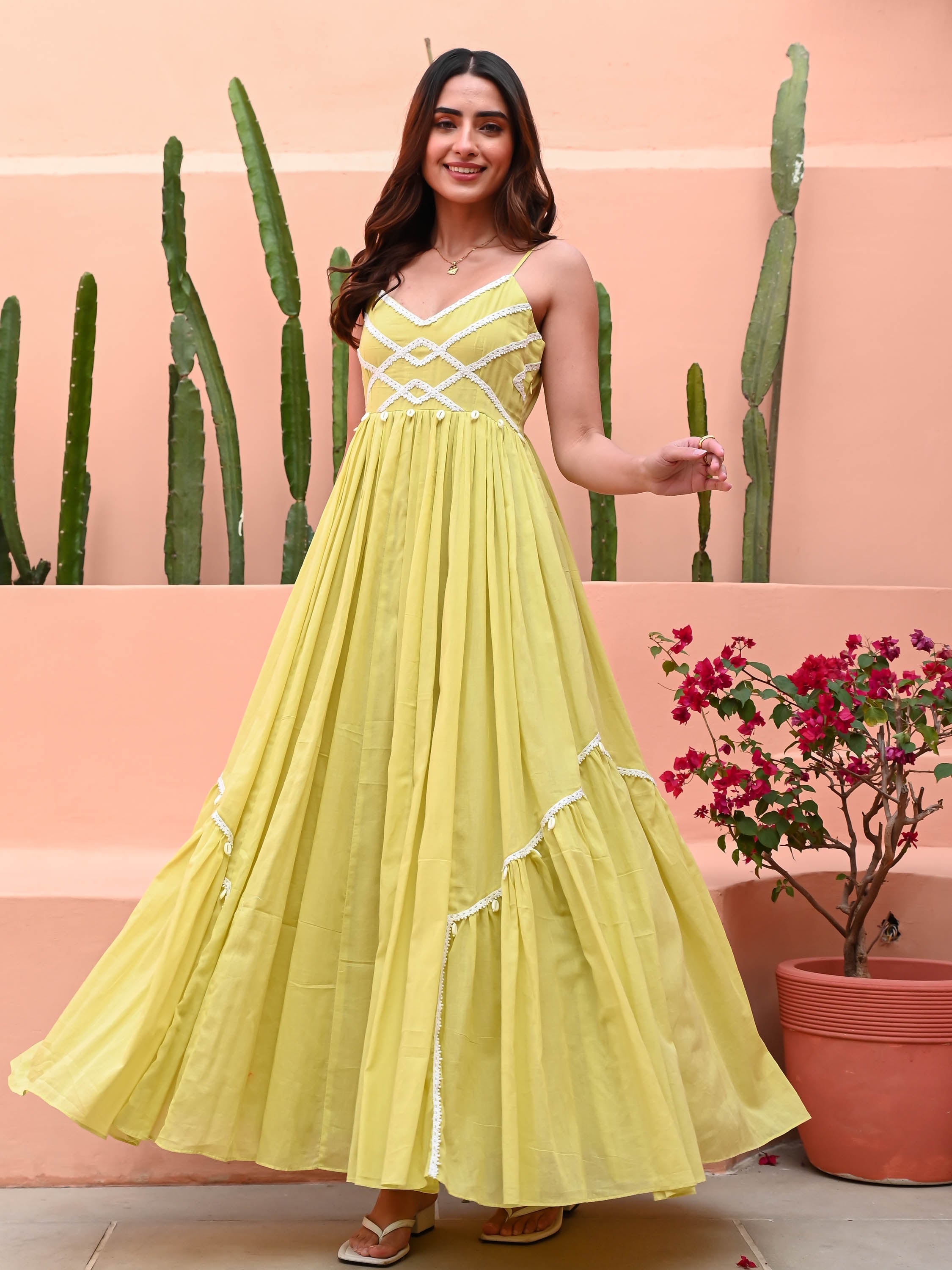 Custard Yellow Cotton Dress