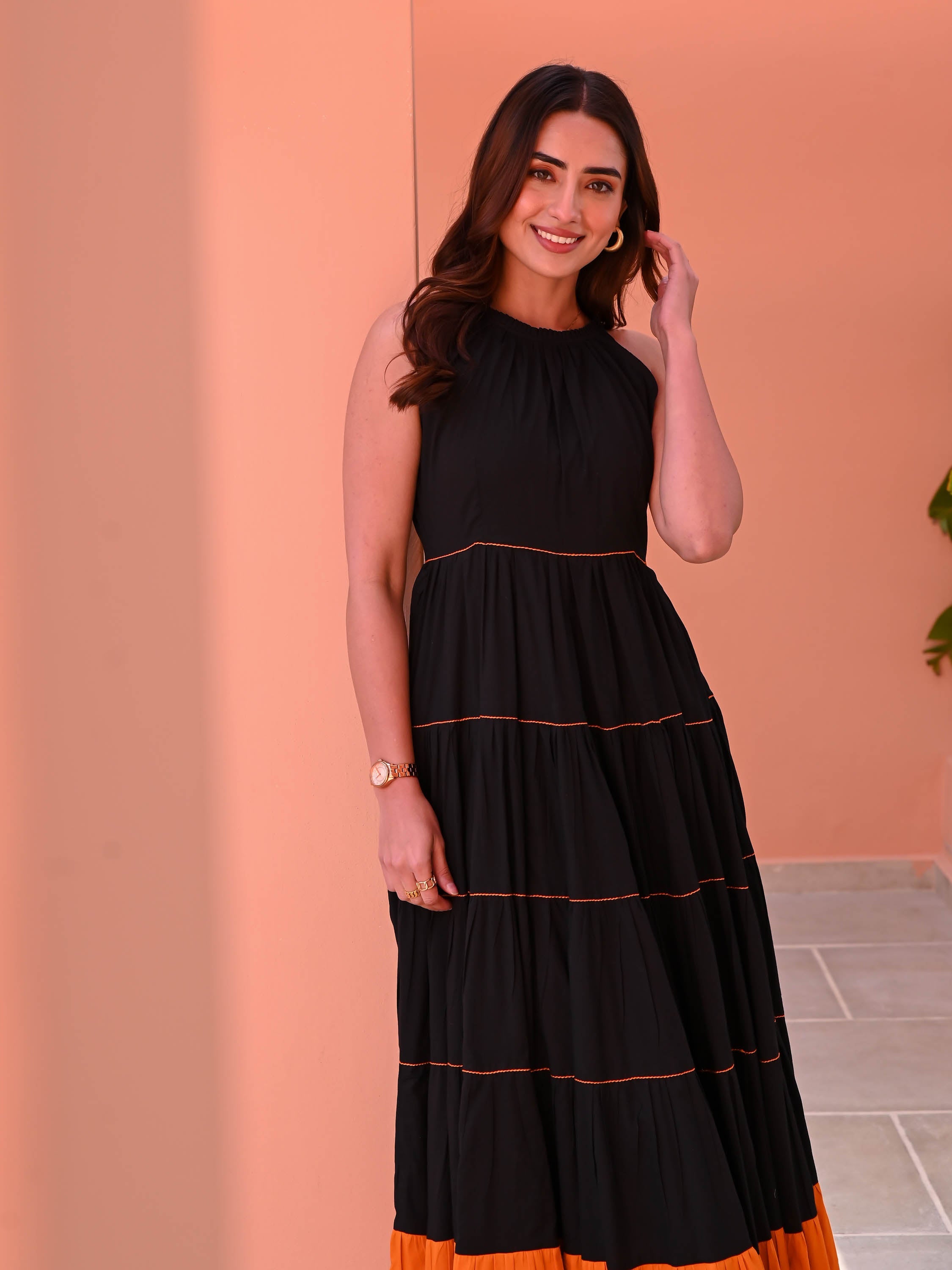 Black Fiesta Cotton Dress