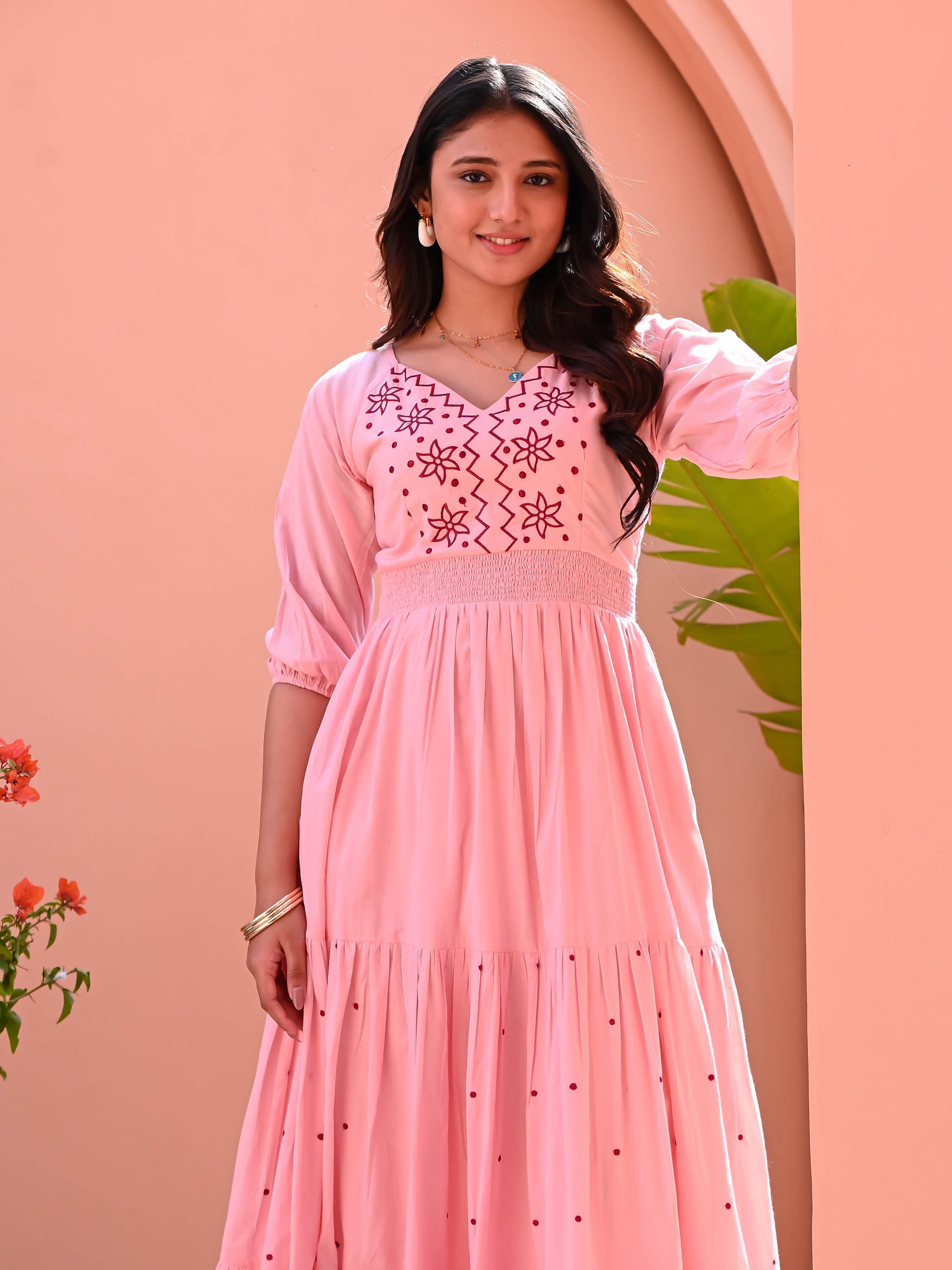 Apricot Blush Cotton Dress