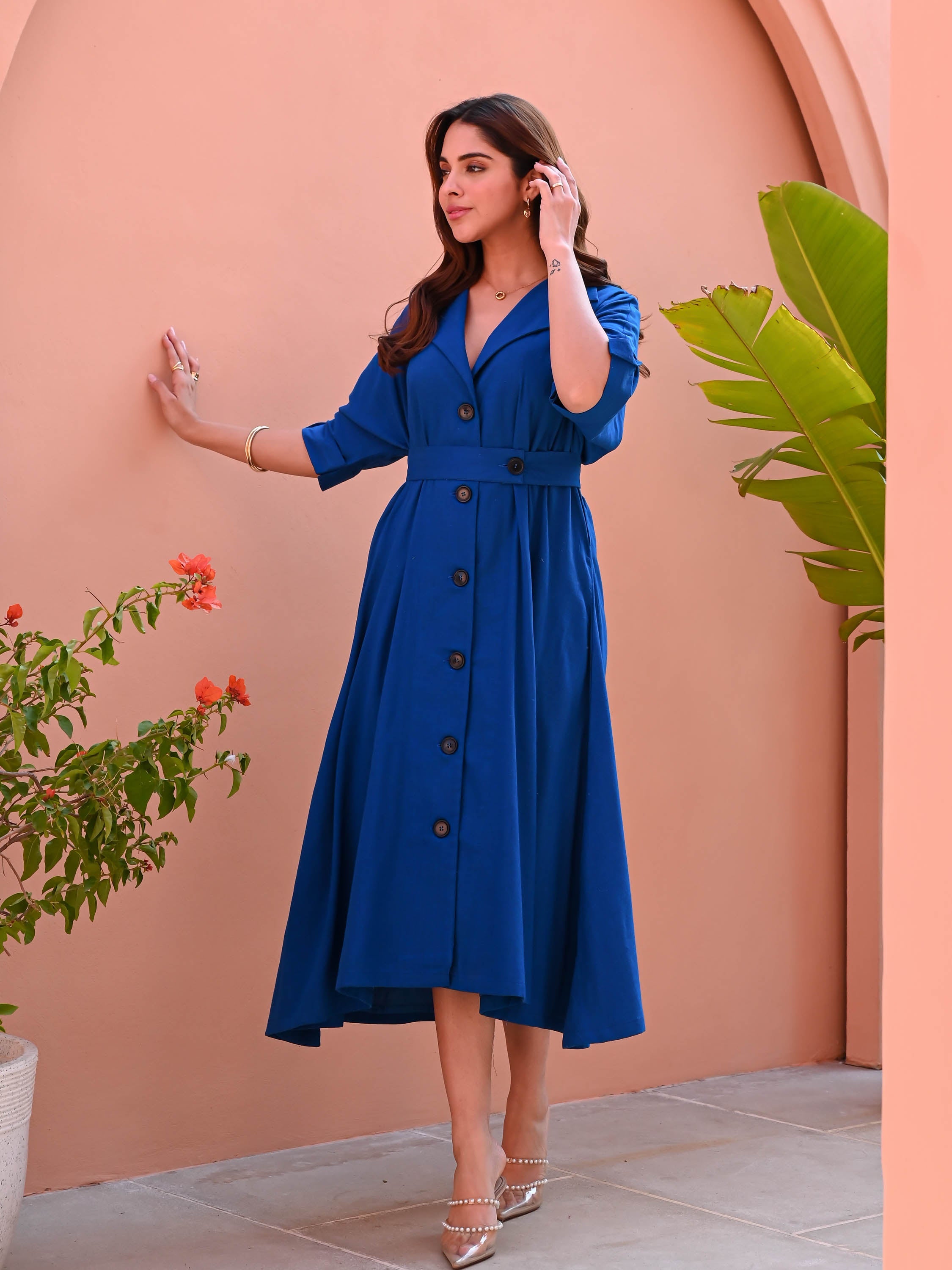 Indigo Peont Cotton Dress