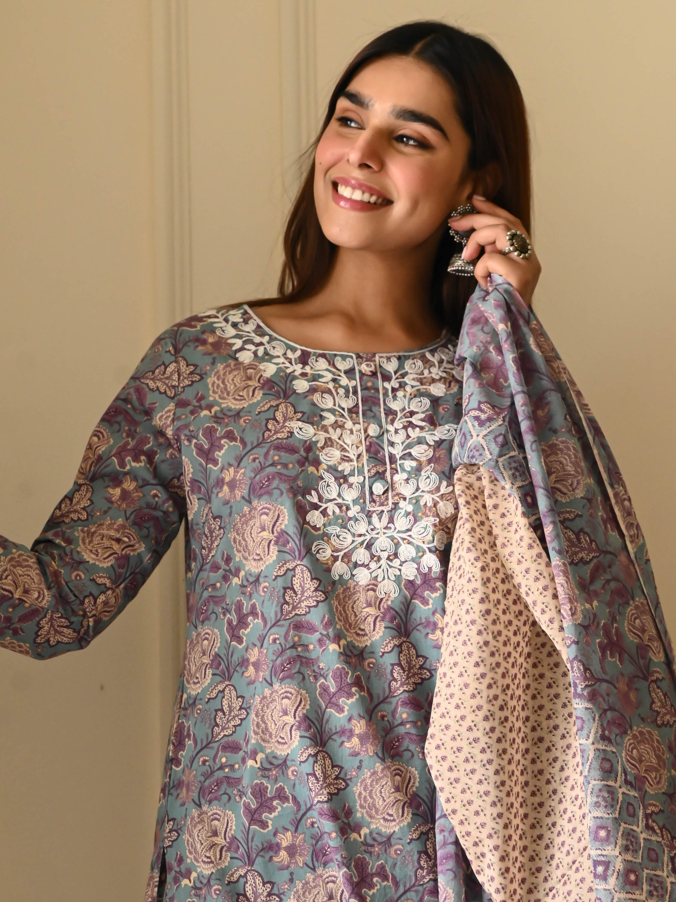 Bunaai Vaidehi Cotton Suit Set