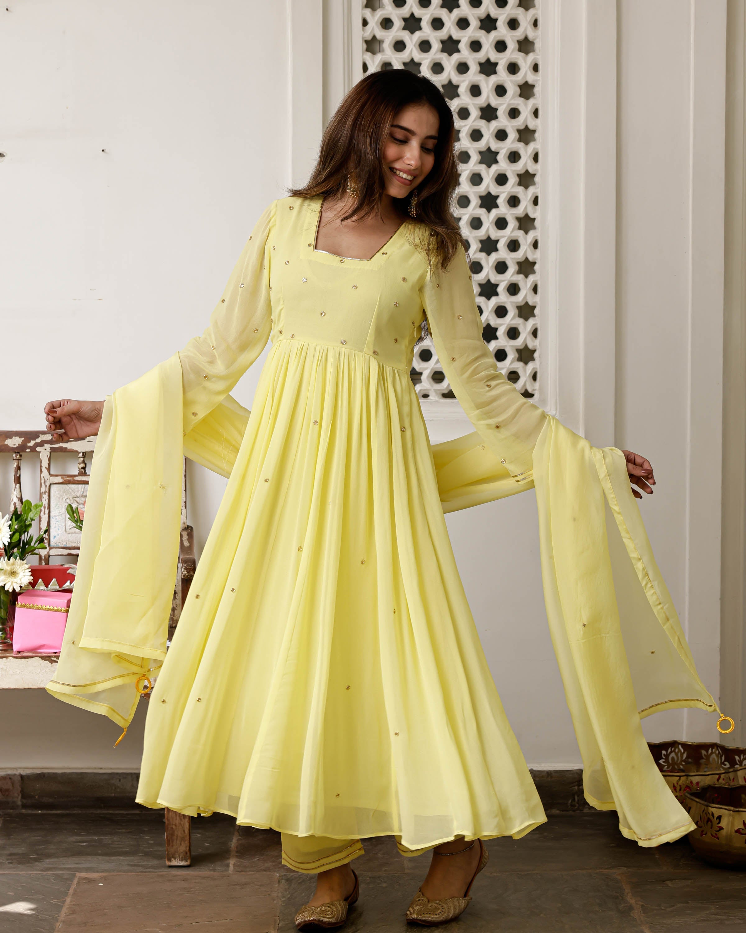 Hansini Yellow Suit Set