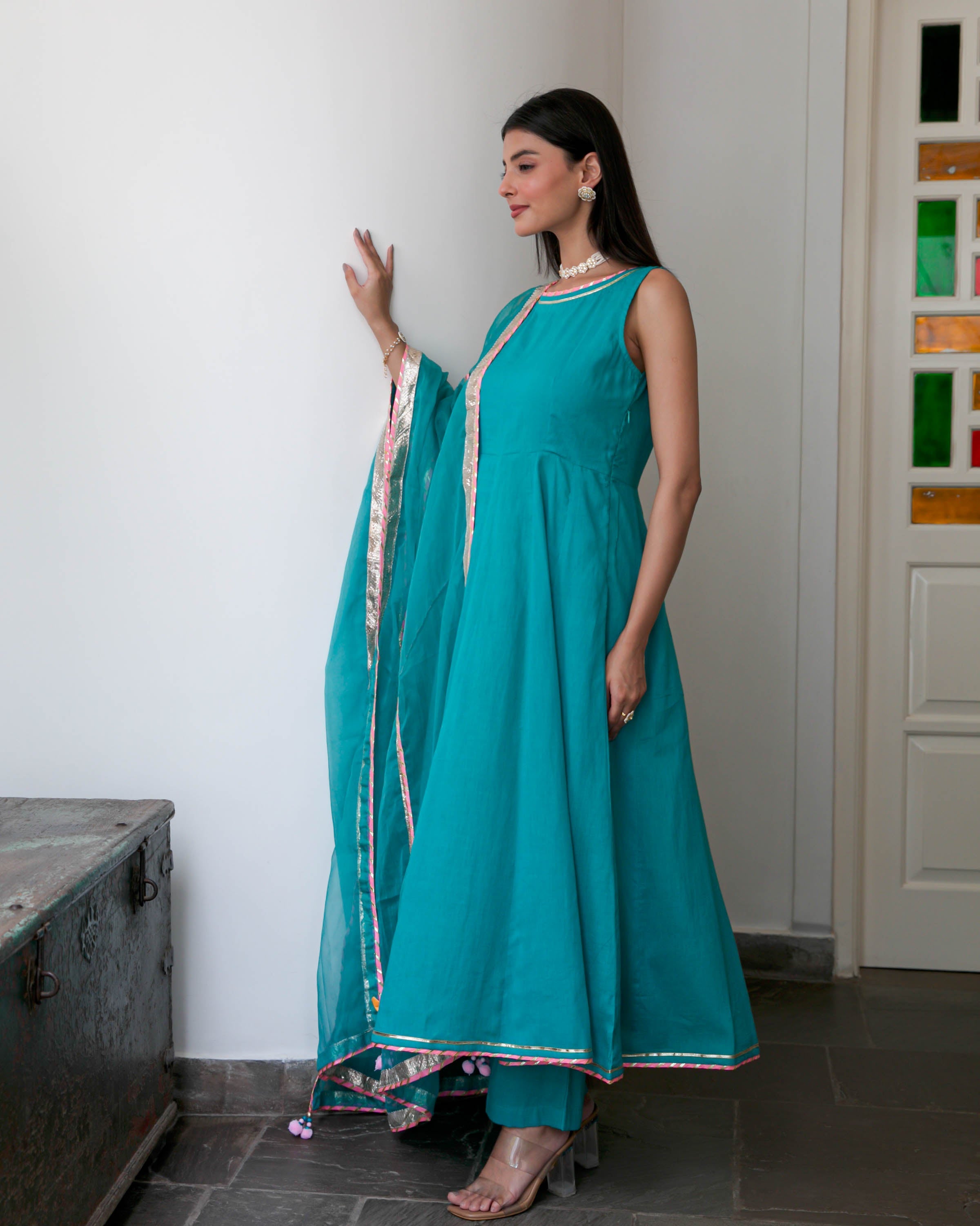 Cut Slevees Cotton Suit Set