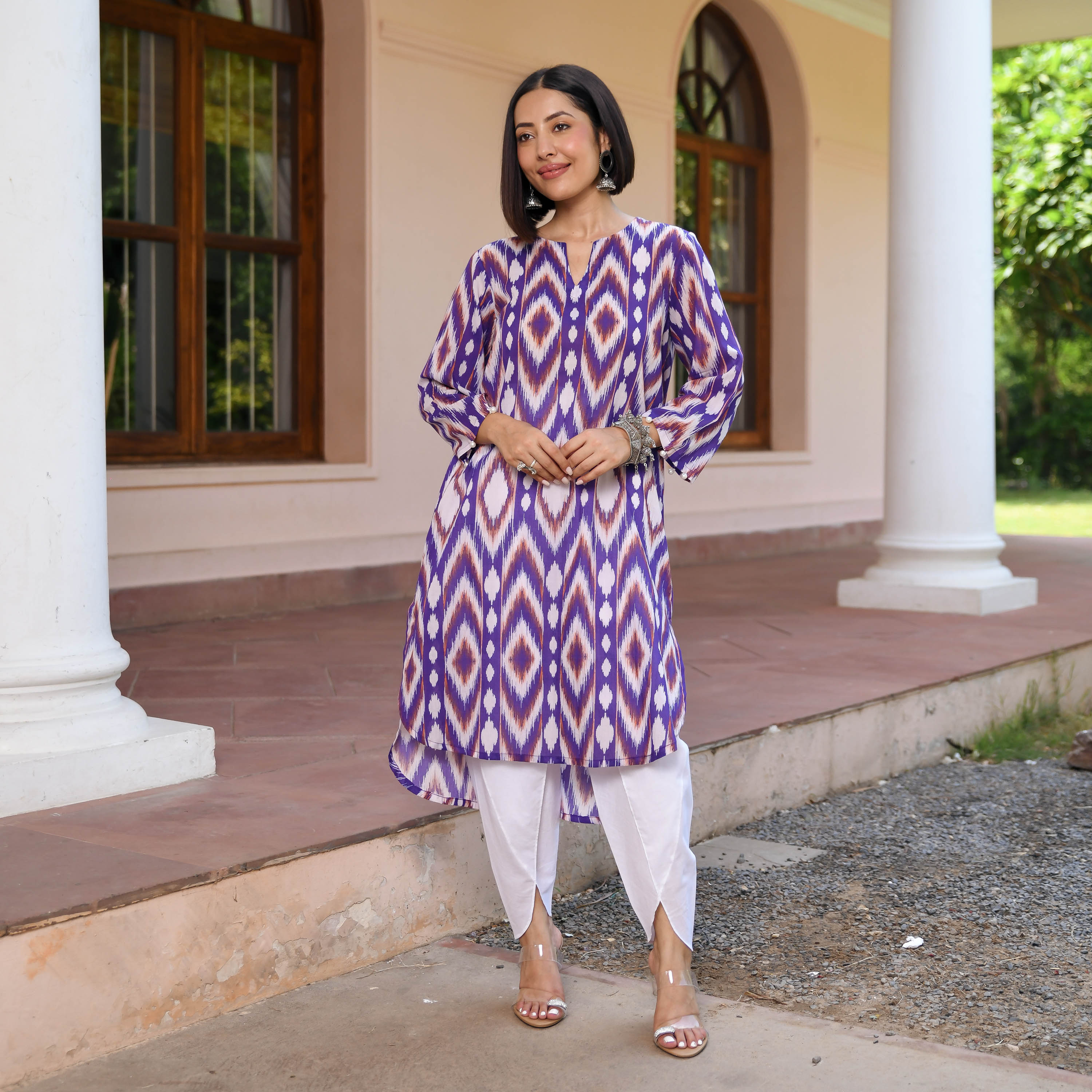 Ikkat Illusions Kurta Set