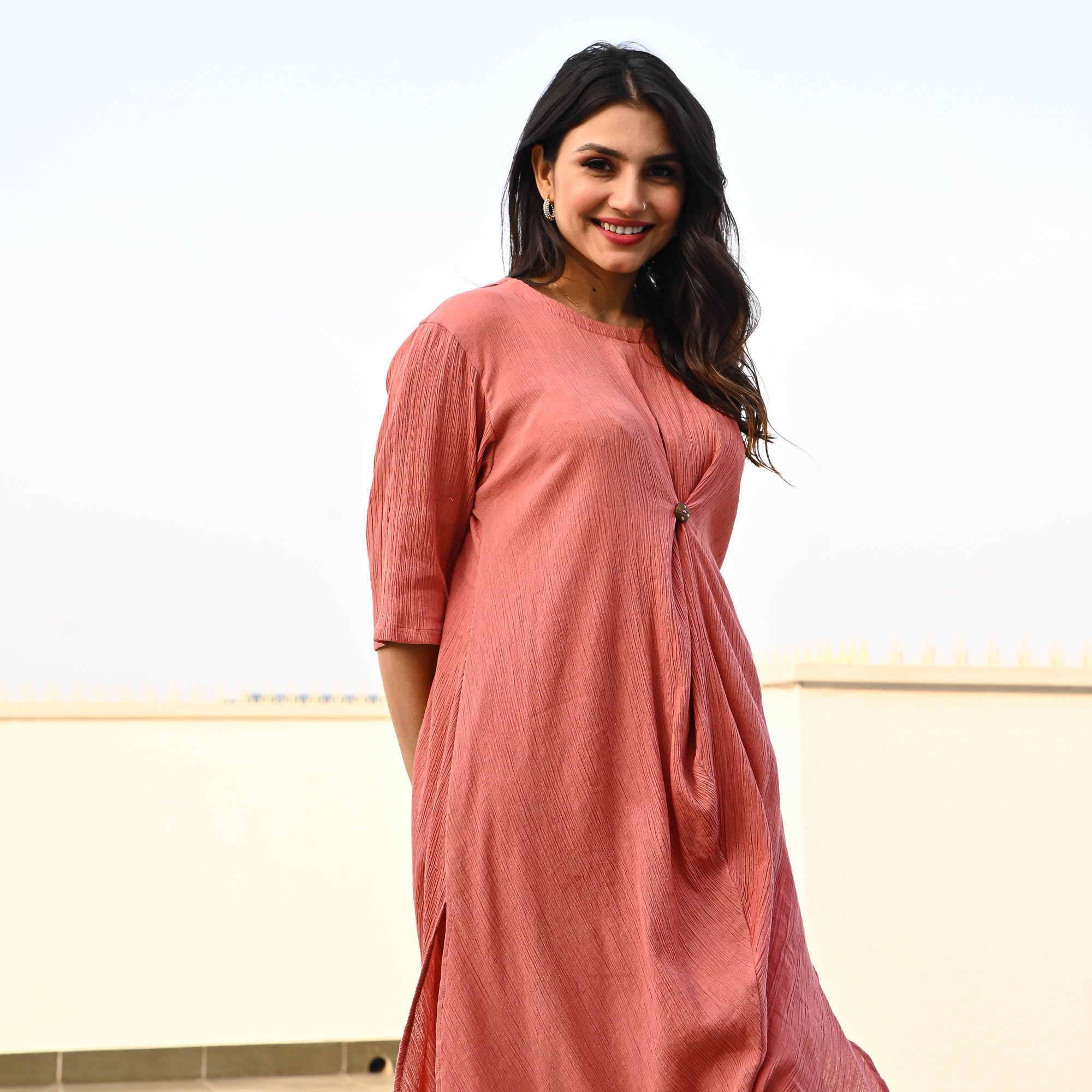 Bunaai Rust Crushed Cotton Coord Set