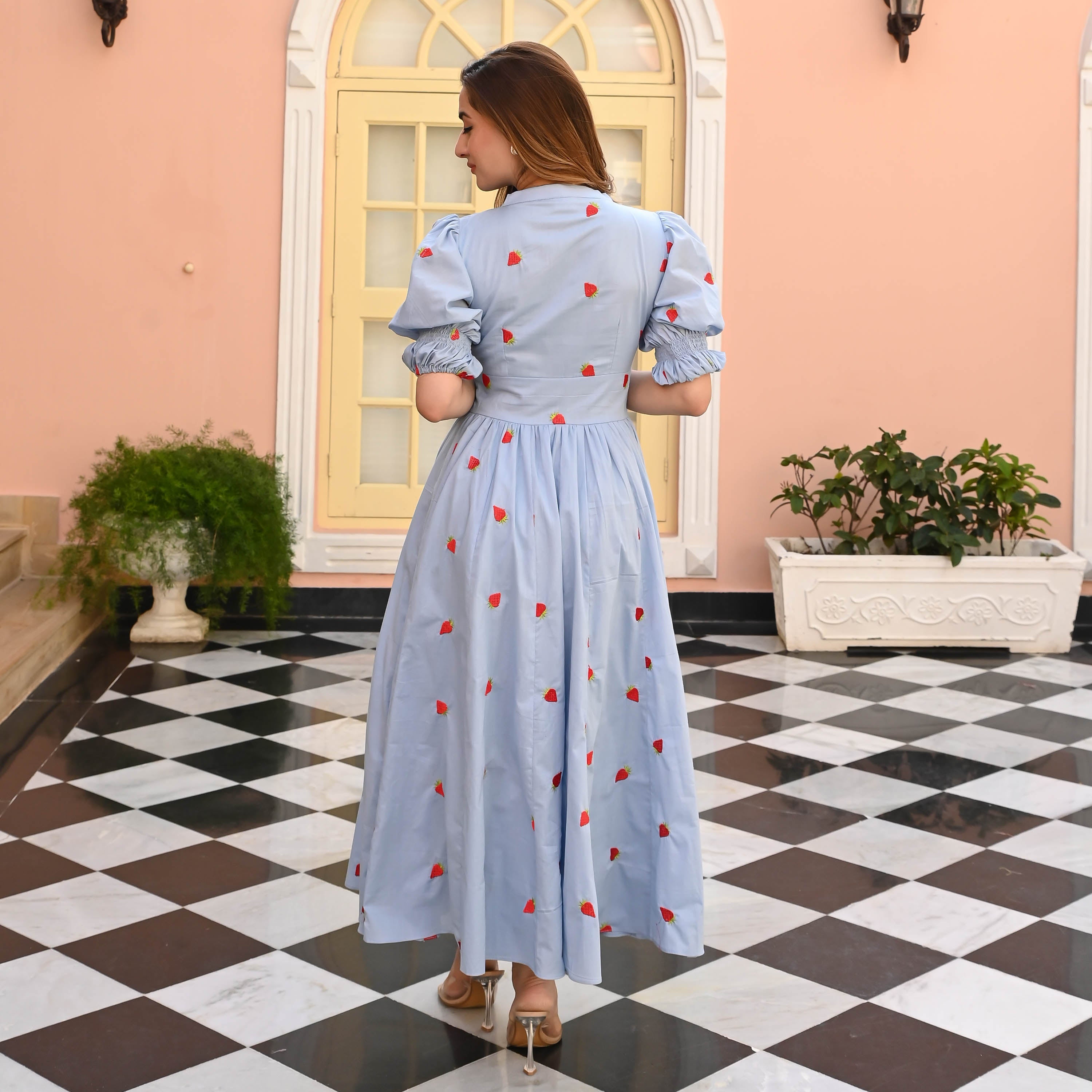 Bunaai Minty Marvel Embroidered Cotton Dress