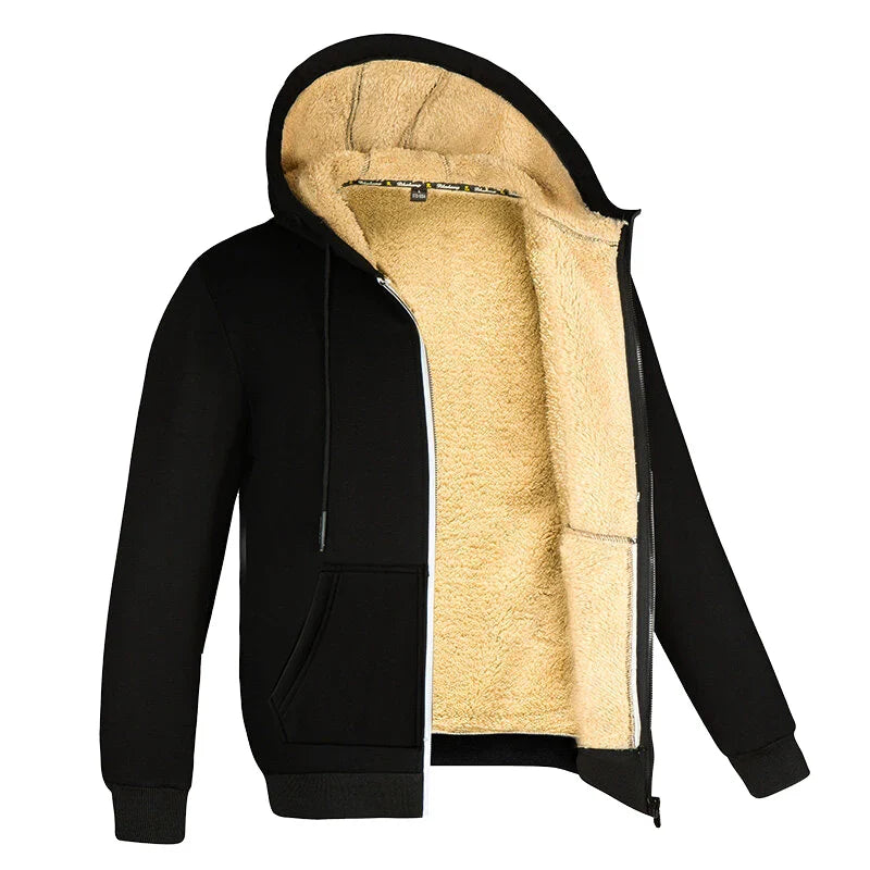 Signature Tunica Men's Lambswool Fleece Hoodie Warm Winter Zipper Jacket
